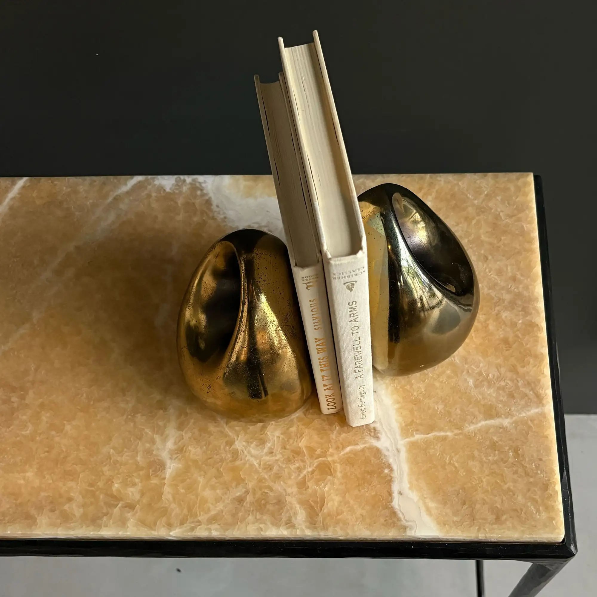 Ben Seibel Vintage Midcentury Brass Orb Bookends, set of two - Image 3