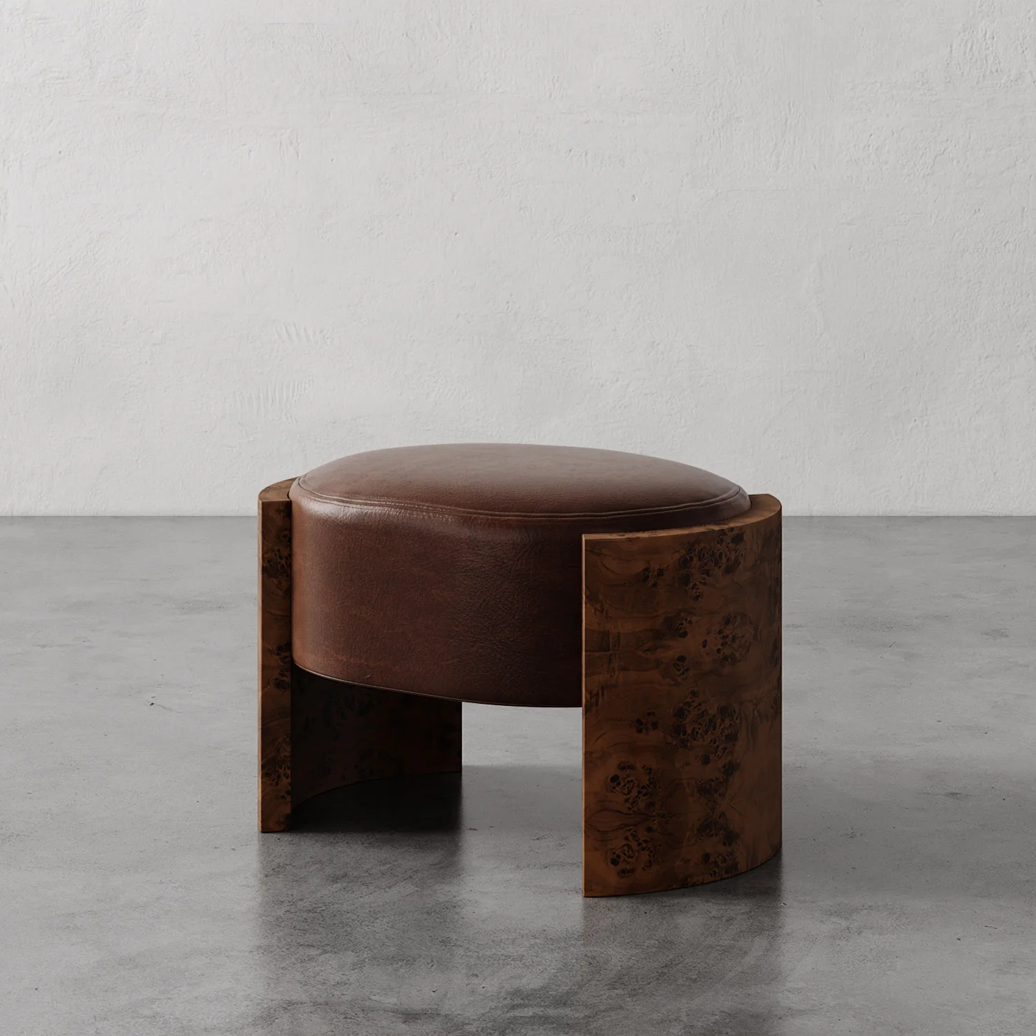 Benoit Leather Ottoman - Image 11