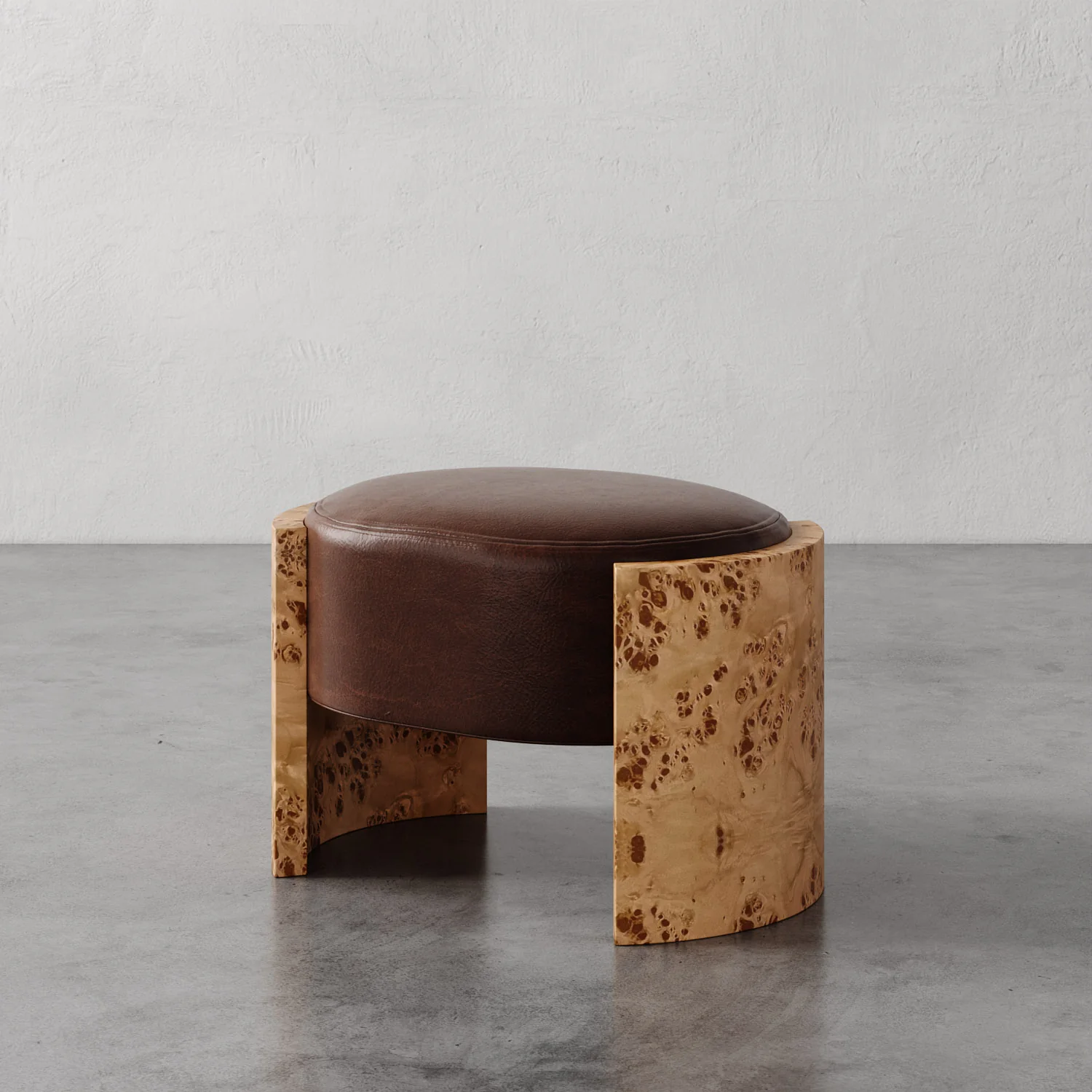 Benoit Leather Ottoman - Image 2