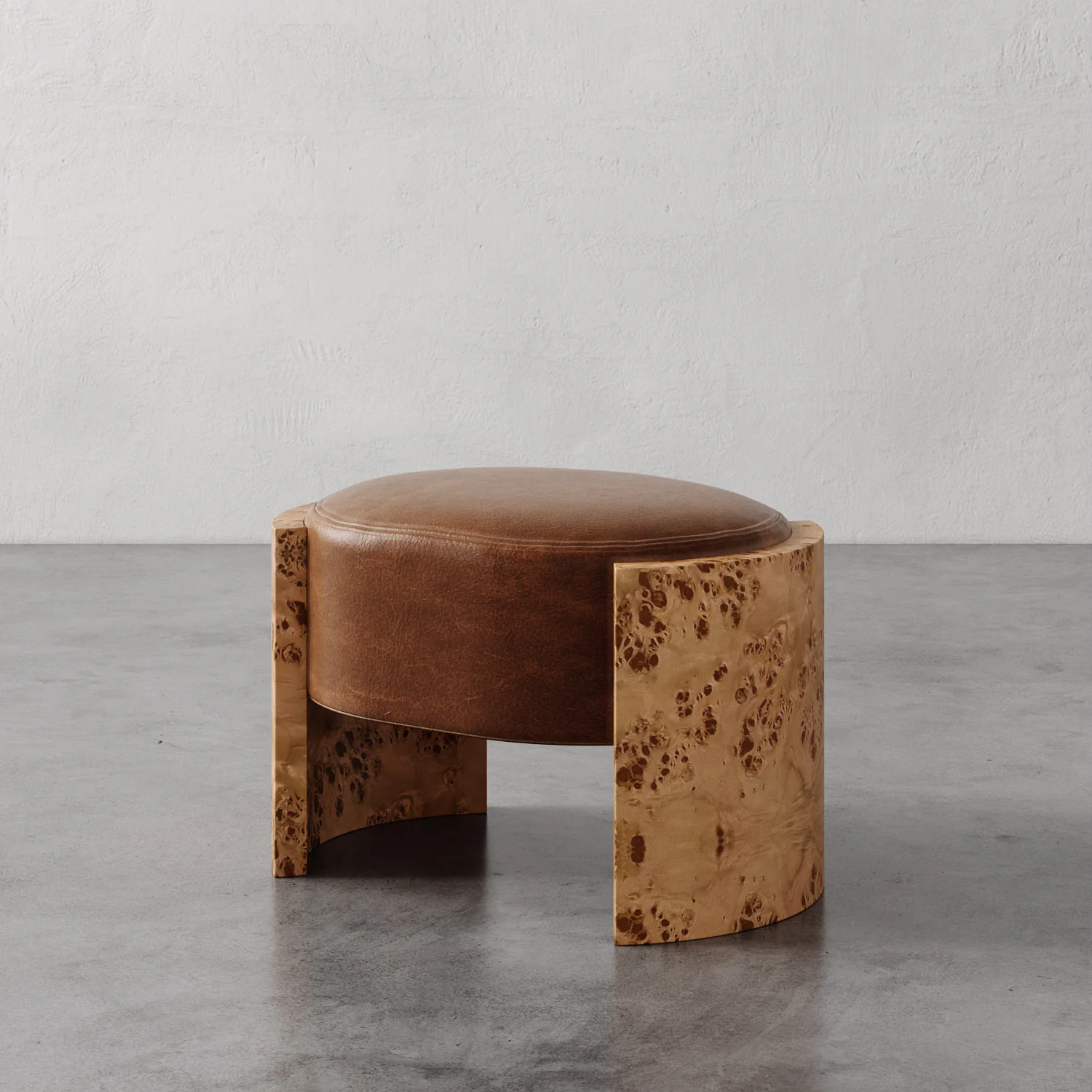 Benoit Leather Ottoman - Image 5