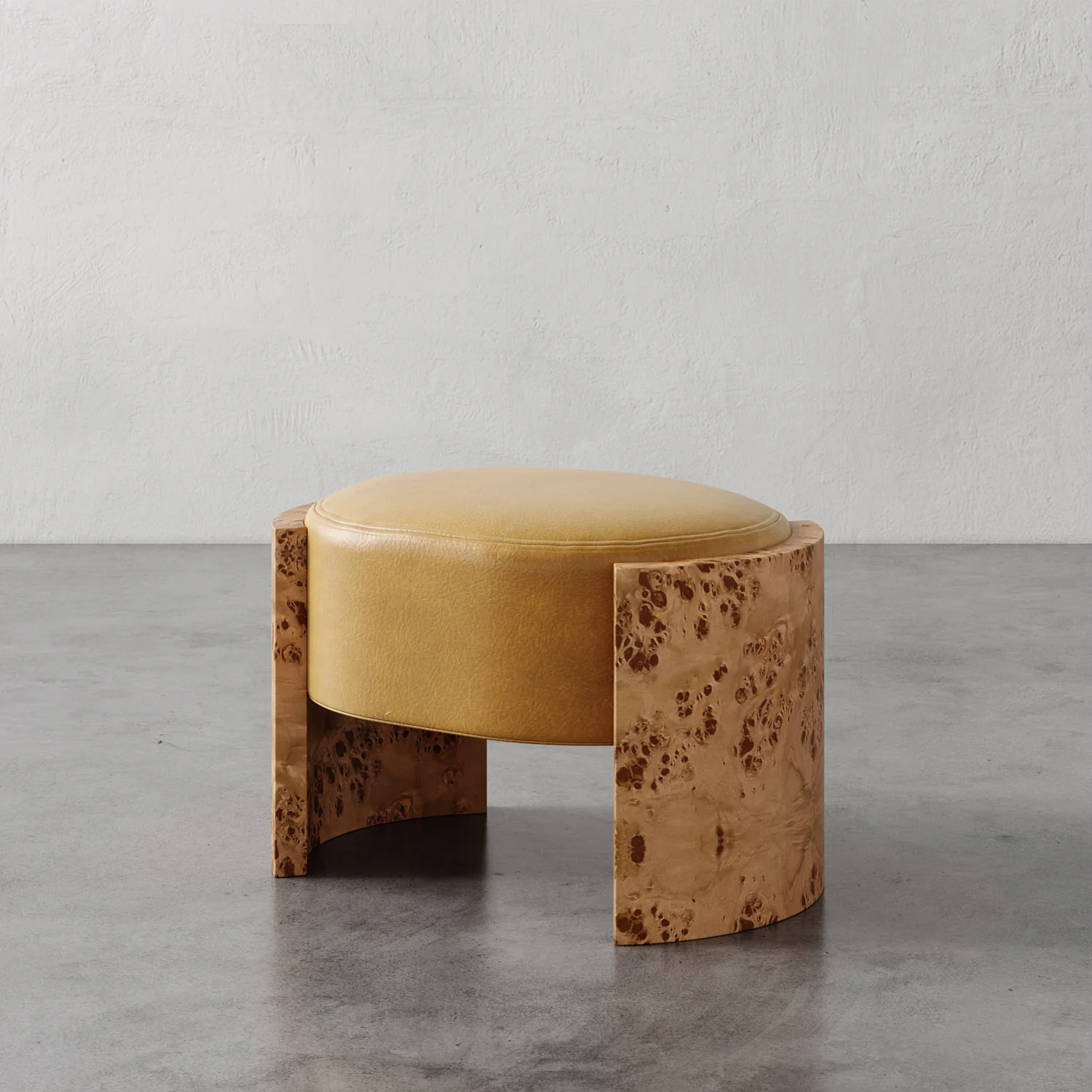 Benoit Leather Ottoman - Image 6