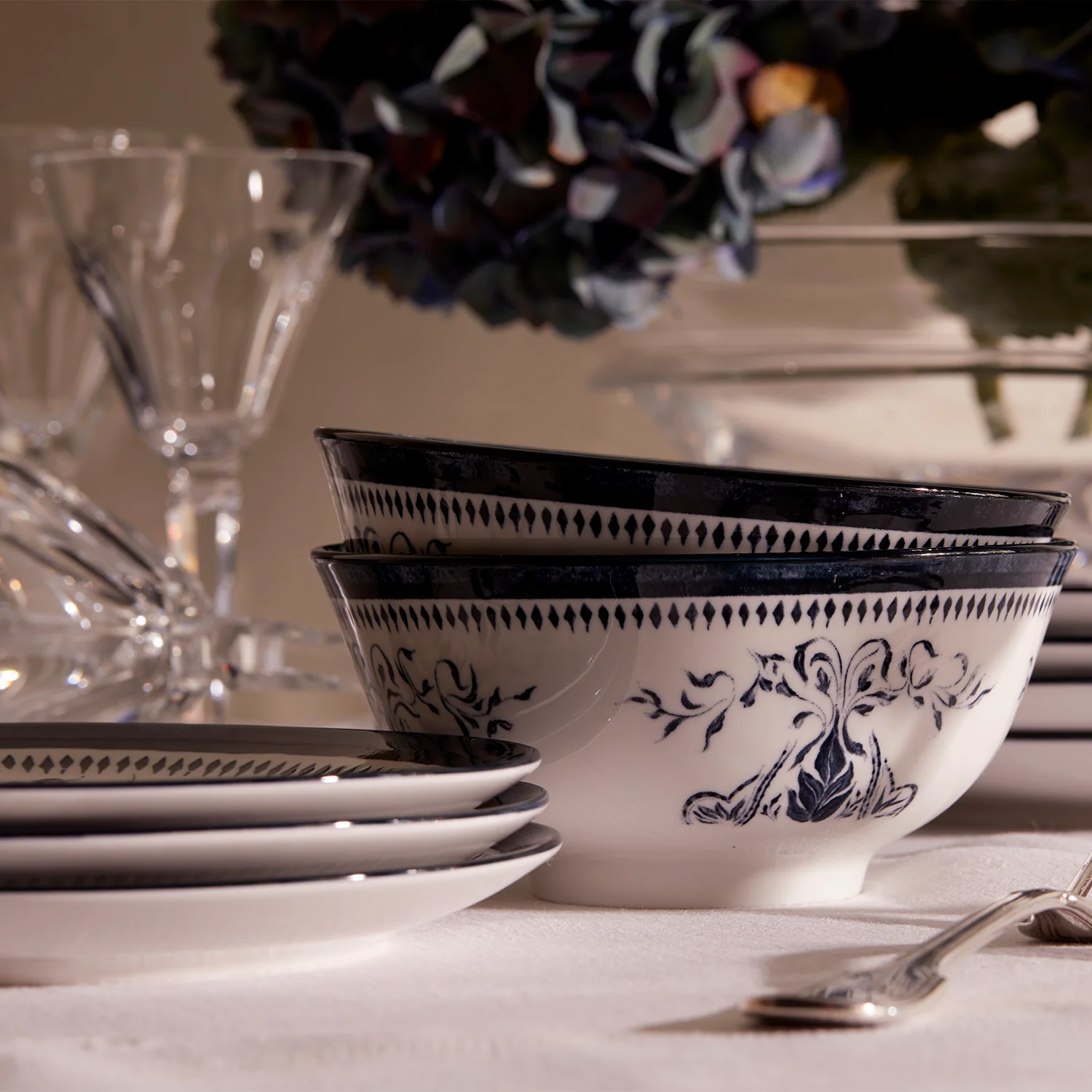 Bruges Porcelain Small Bowl, Set of 4 - Image 3