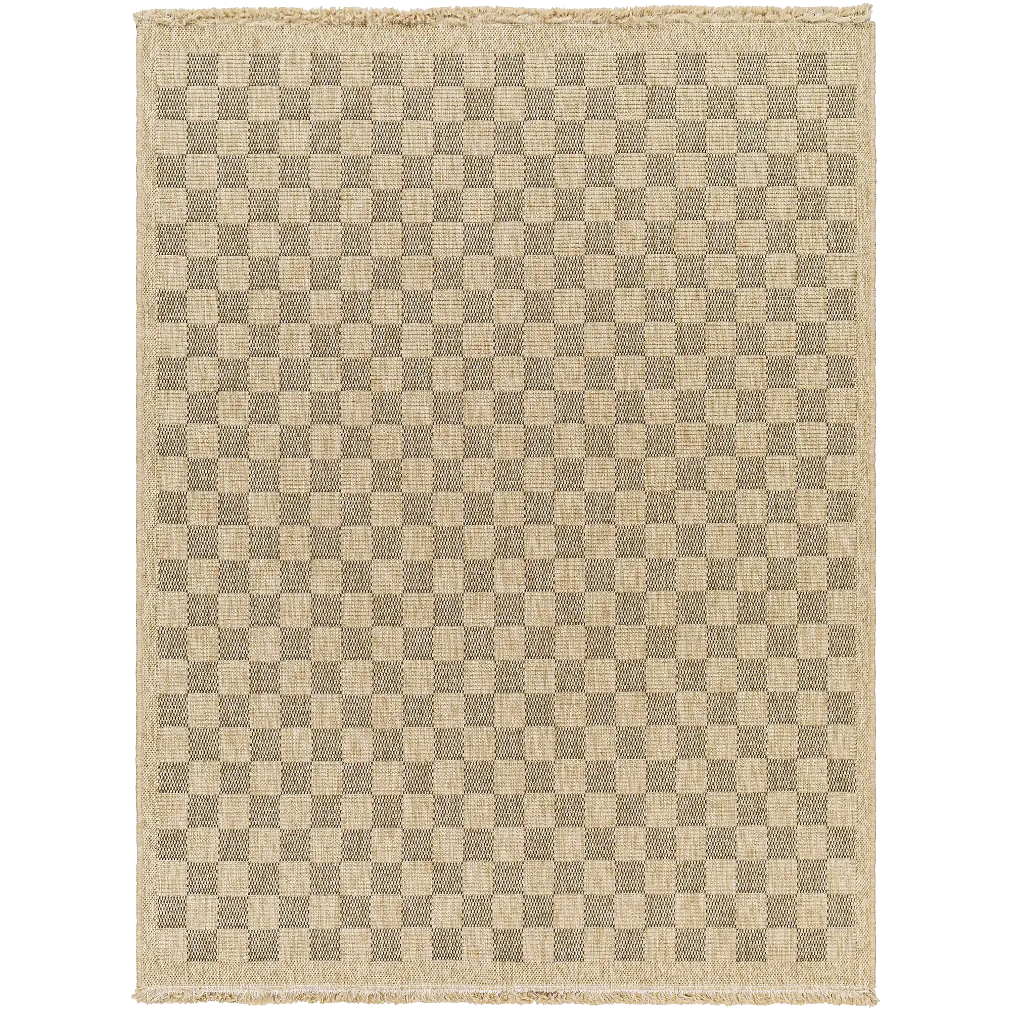 Carreaux Outdoor Rug (Natural / black)