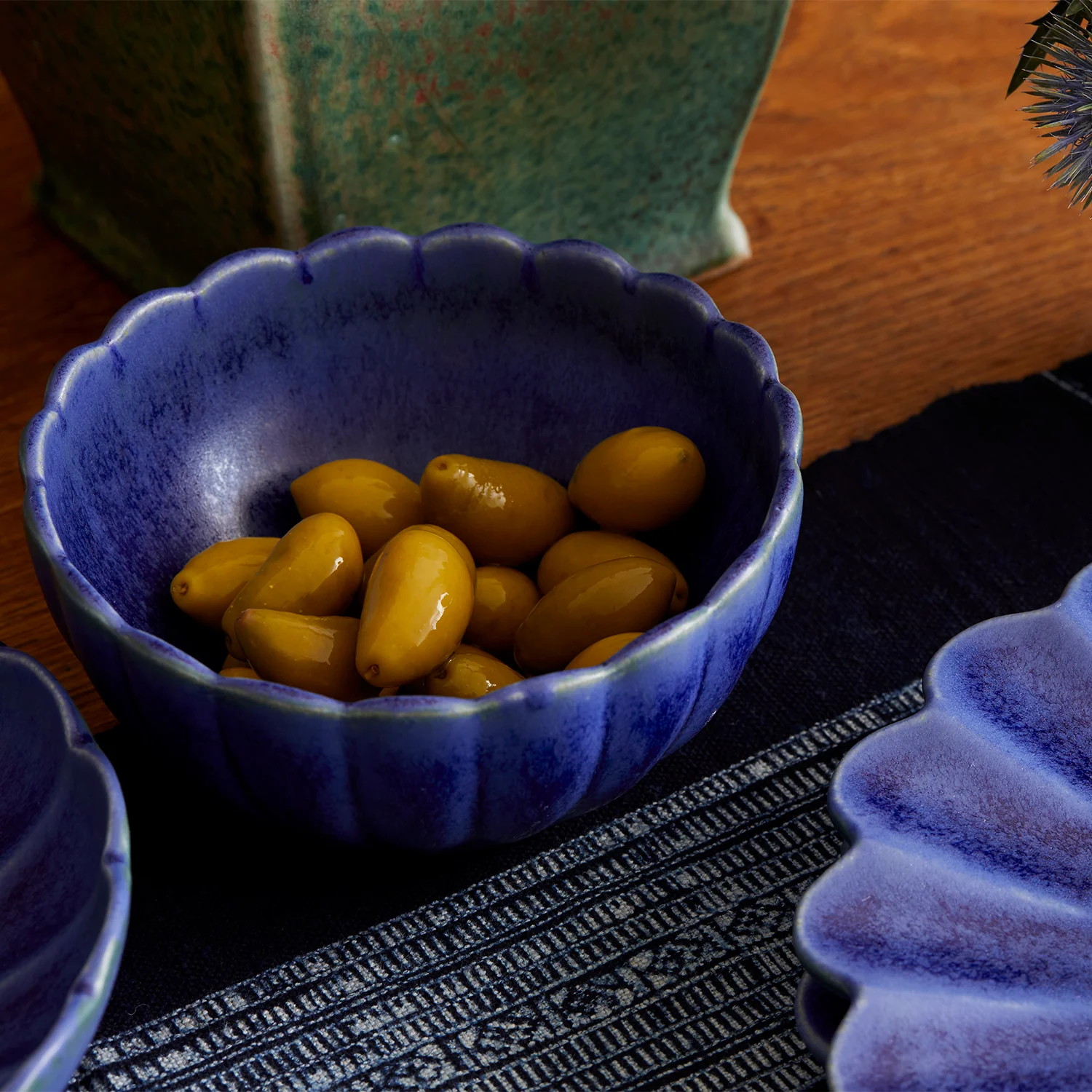 Dhalia Stoneware, 16-Piece Dinnerware Set (Blue) - Image 5