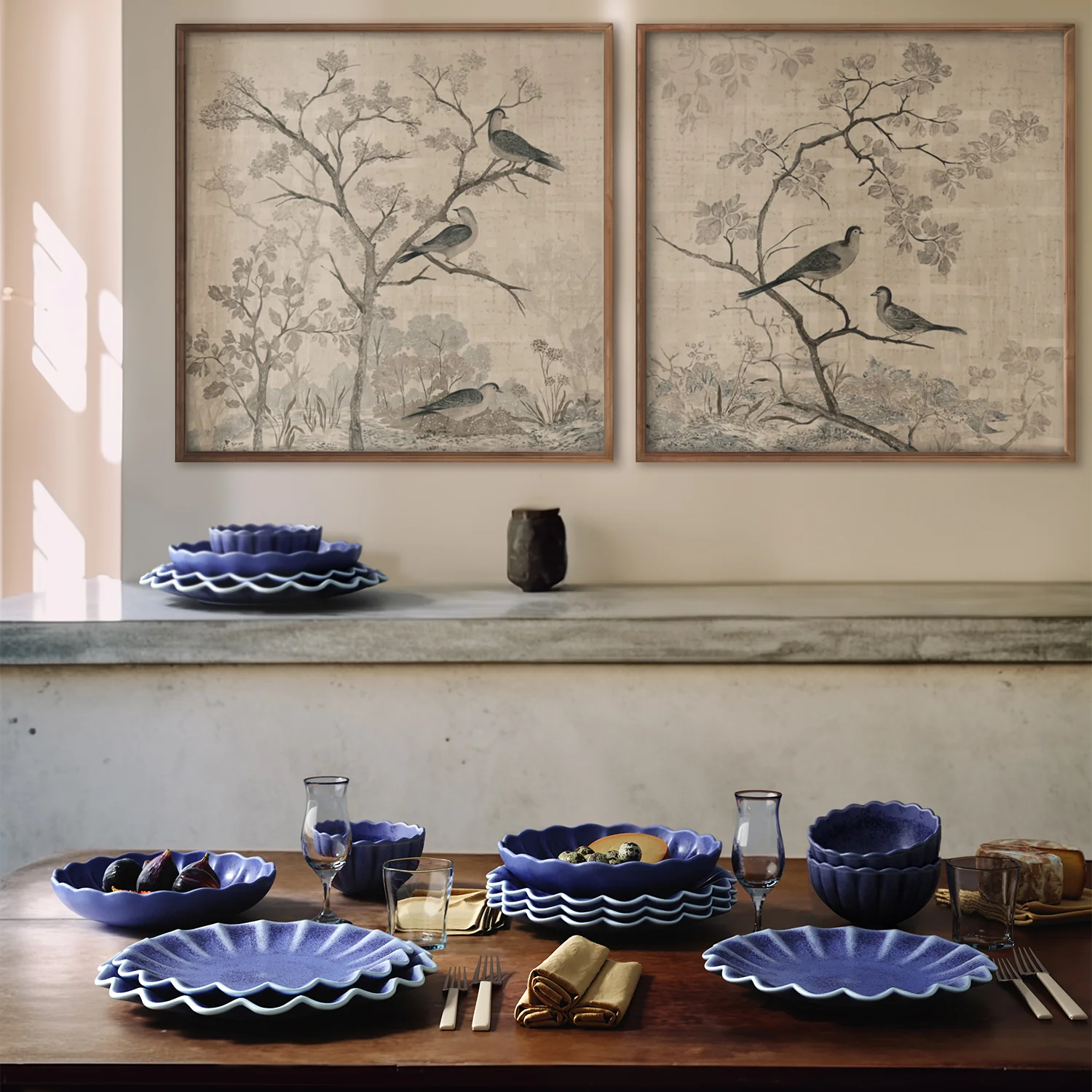 Dhalia Stoneware Bowl, Set of 4 (Blue) - Image 8