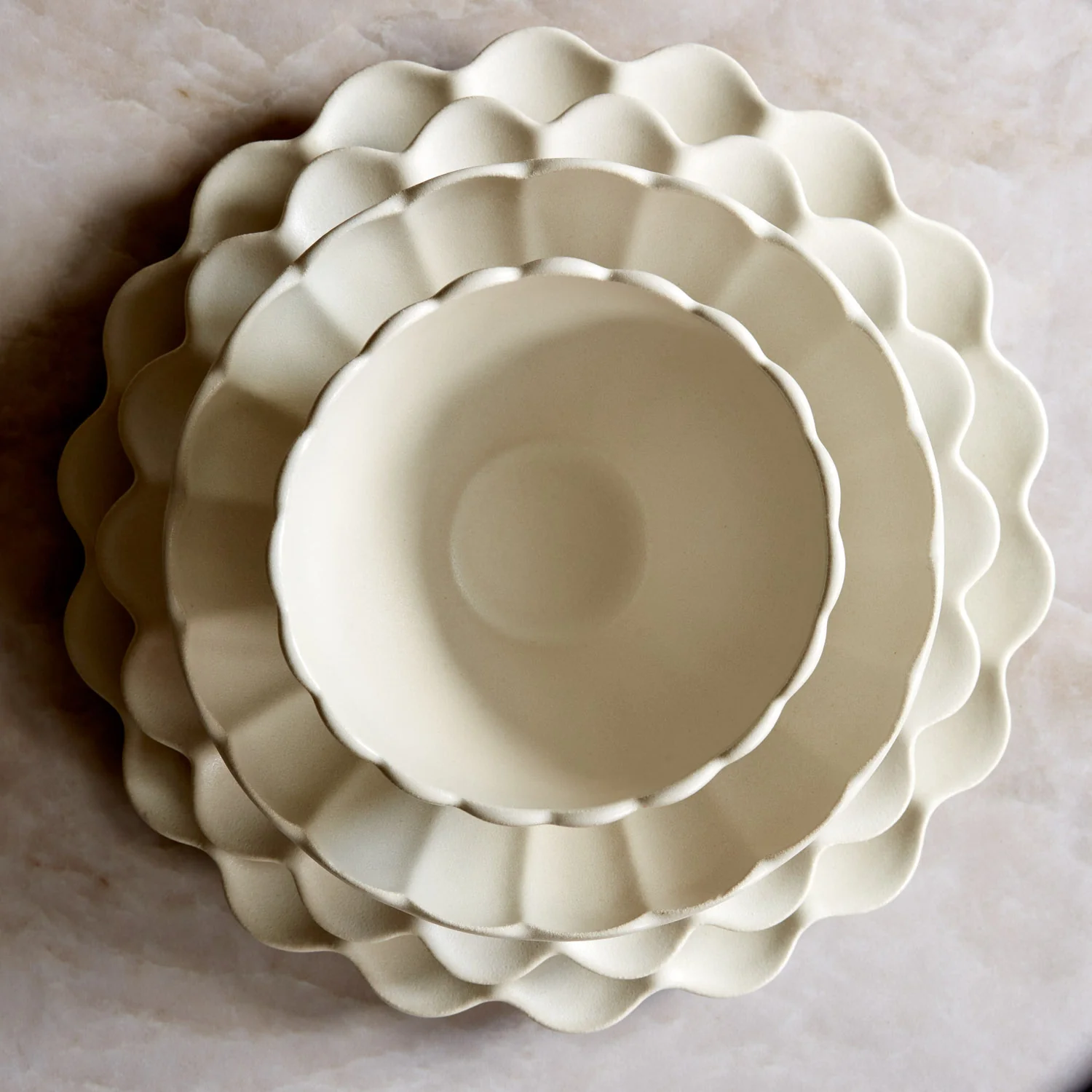 Dhalia Stoneware Bowl, Set of 4 (White) - Image 6