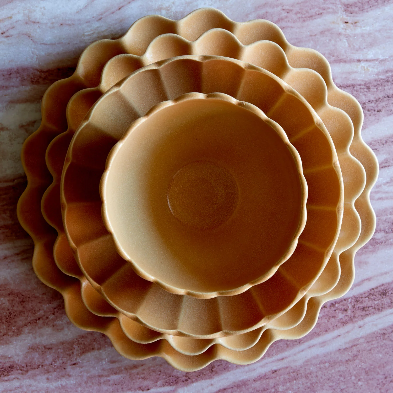 Dhalia Stoneware Pasta Bowl, Set of 4 (Camel) - Image 3