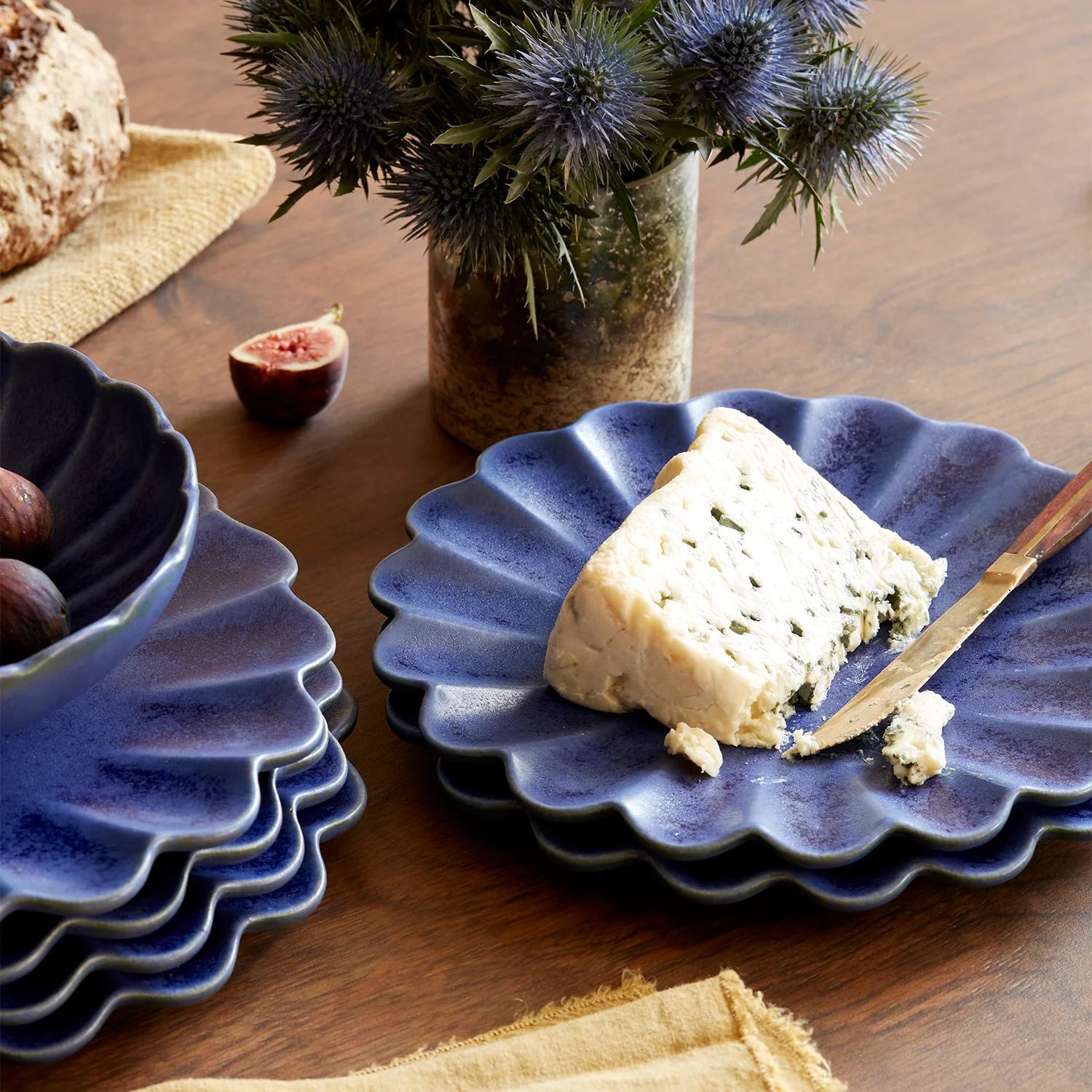 Dhalia Stoneware Salad Plate, Set of 4 (Blue) - Image 3