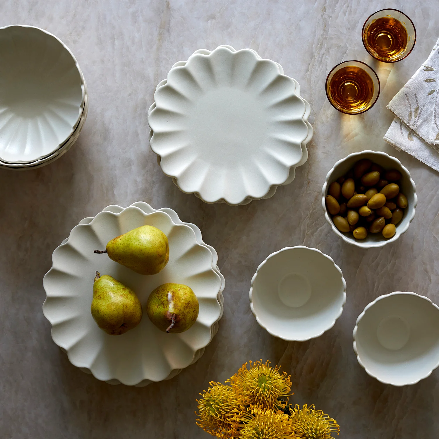 Dhalia Stoneware Salad Plate, Set of 4 (White) - Image 3