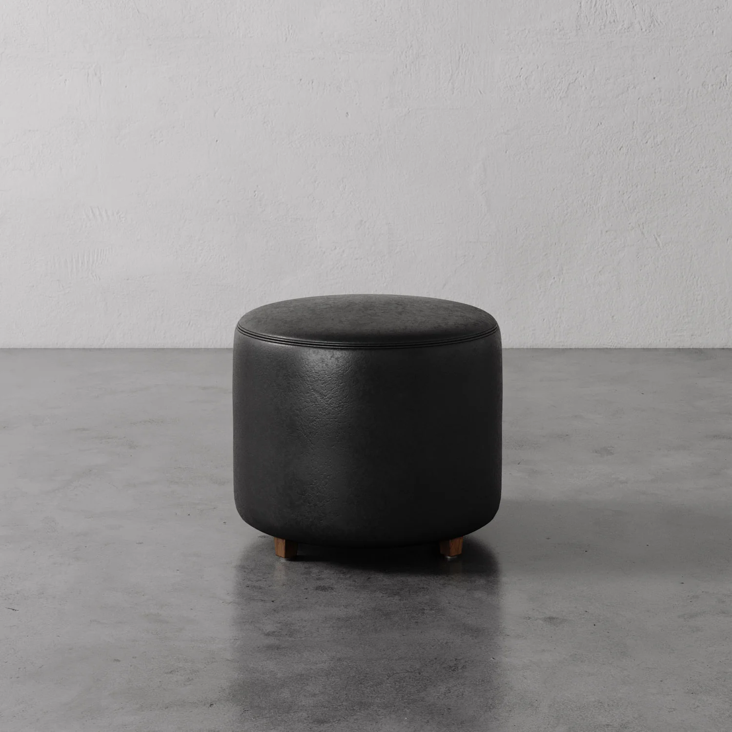 Fabien Leather Round 22" Ottoman - Image 4