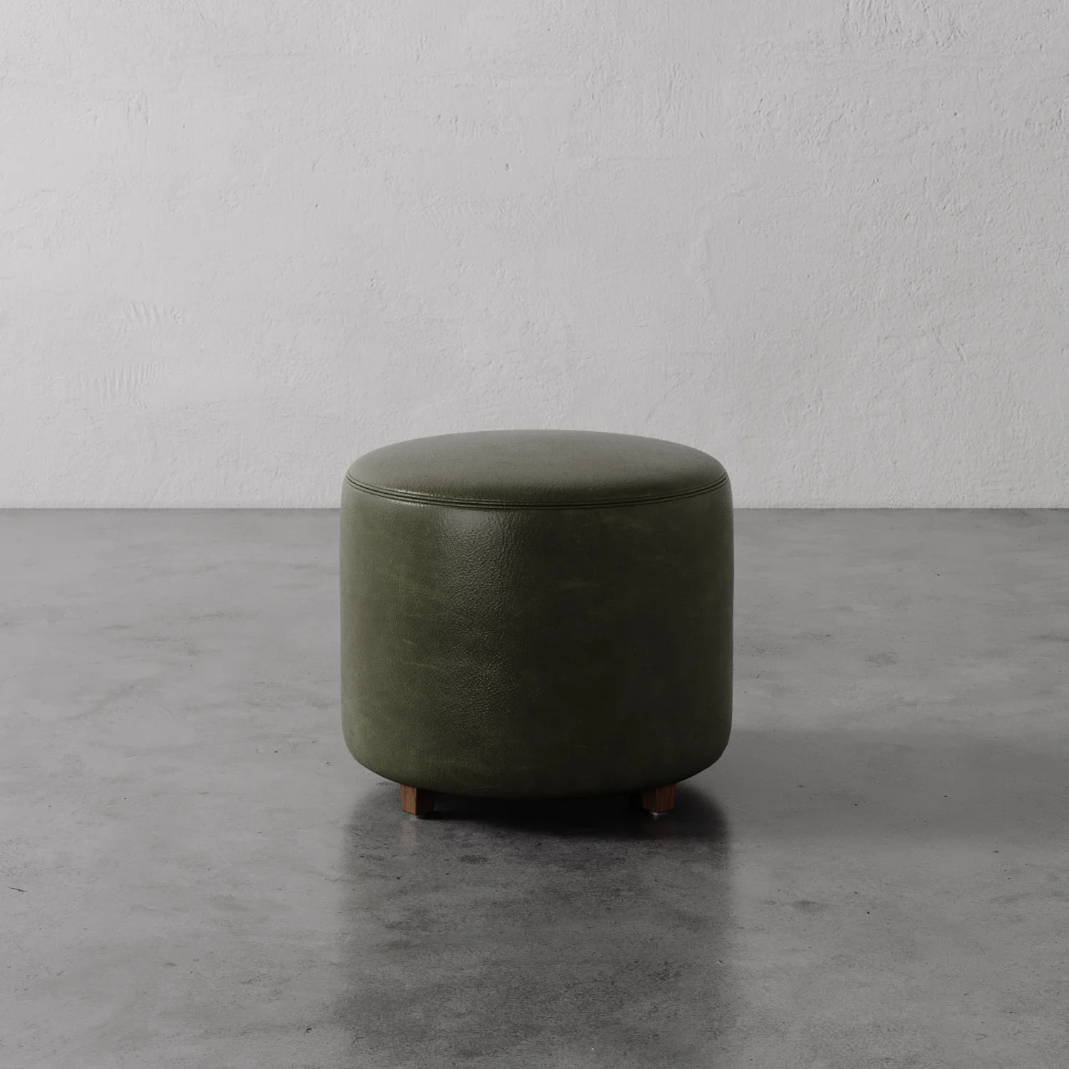 Fabien Leather Round 22" Ottoman - Image 6
