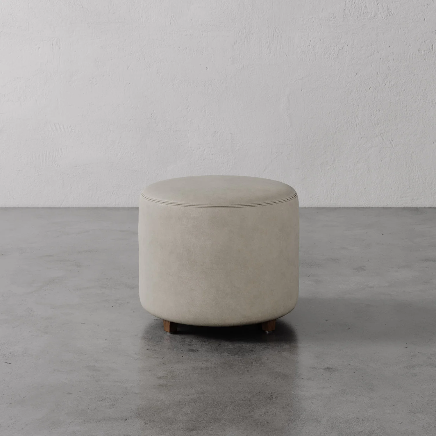 Fabien Leather Round 22" Ottoman - Image 7