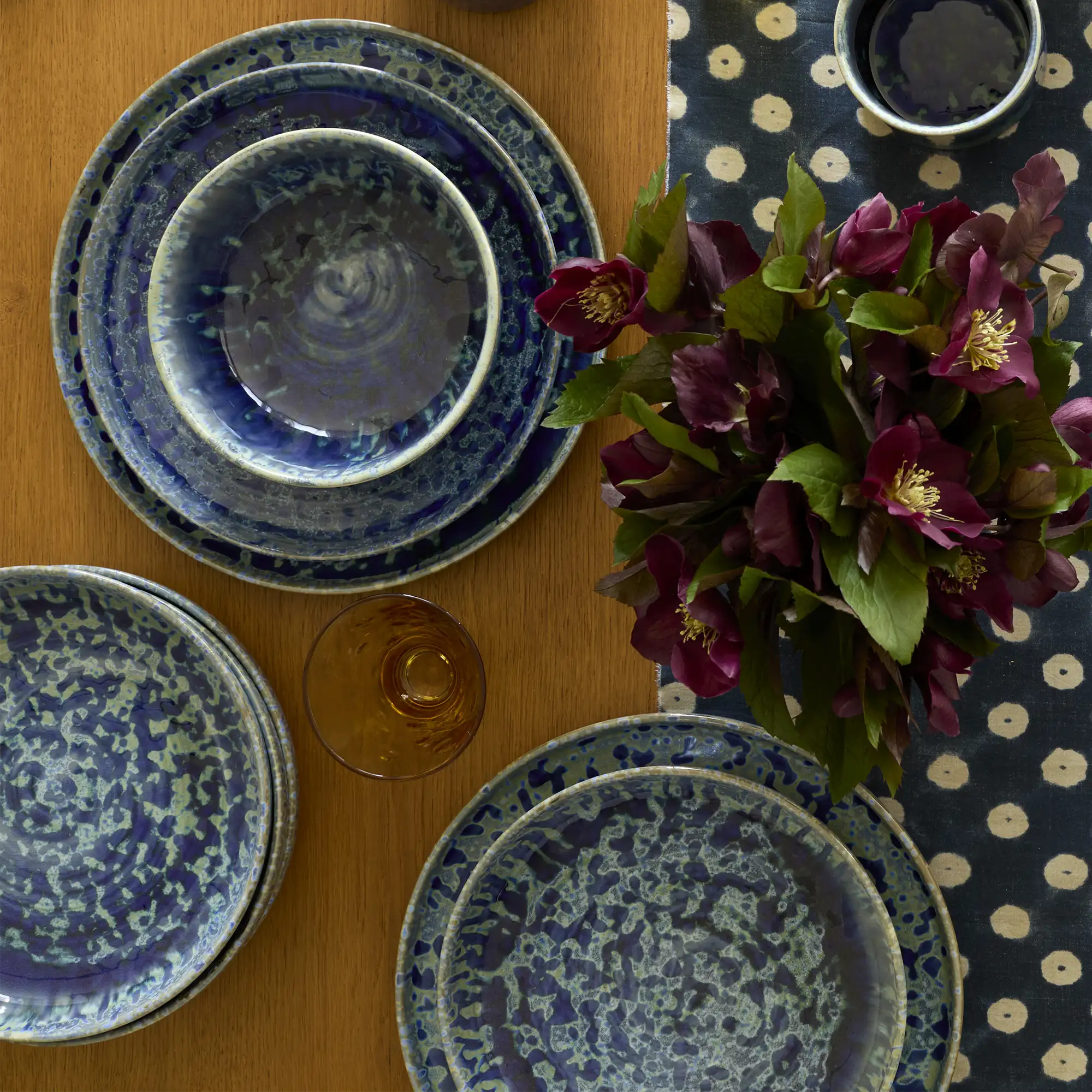 Hanami Stoneware Bowl Set, Indigo, Set of Four - Image 6
