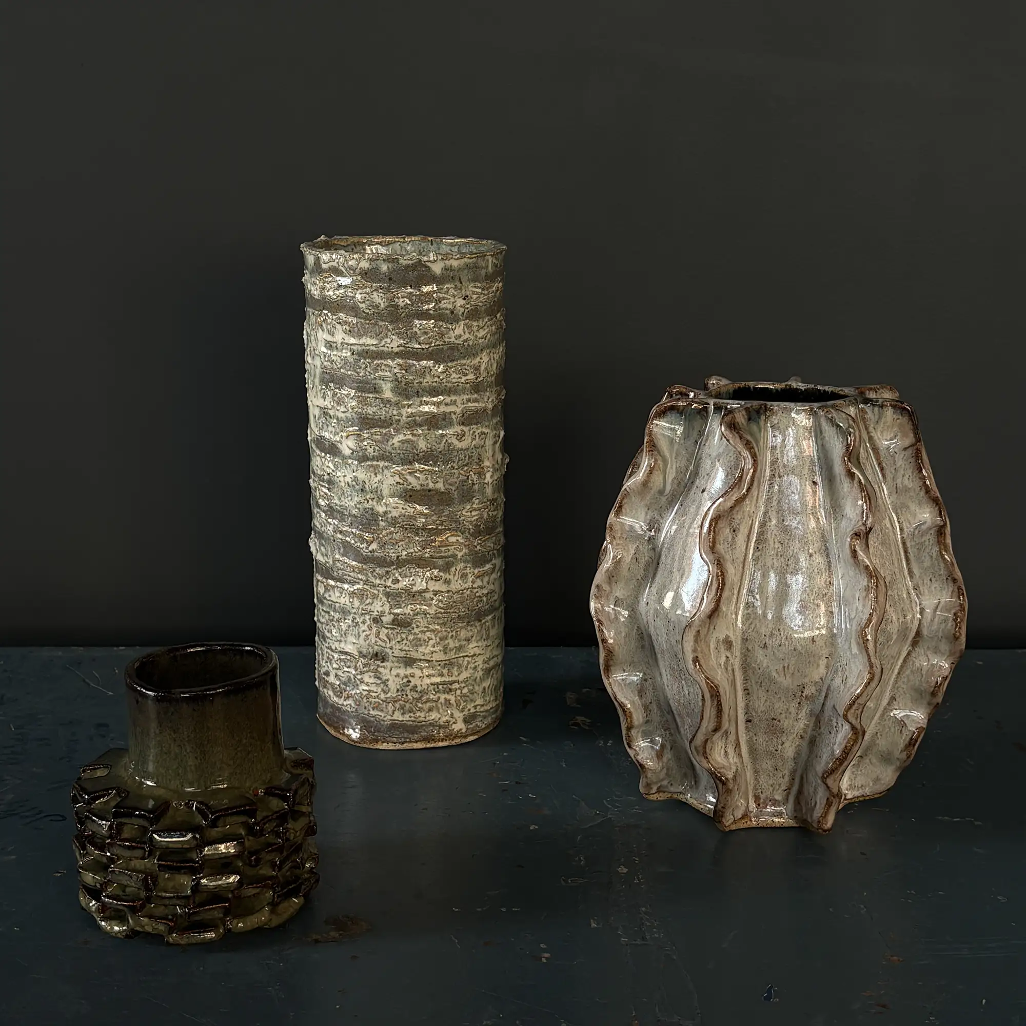 Handmade Tall Cylindrical Vase in Reactive Glaze - Image 7