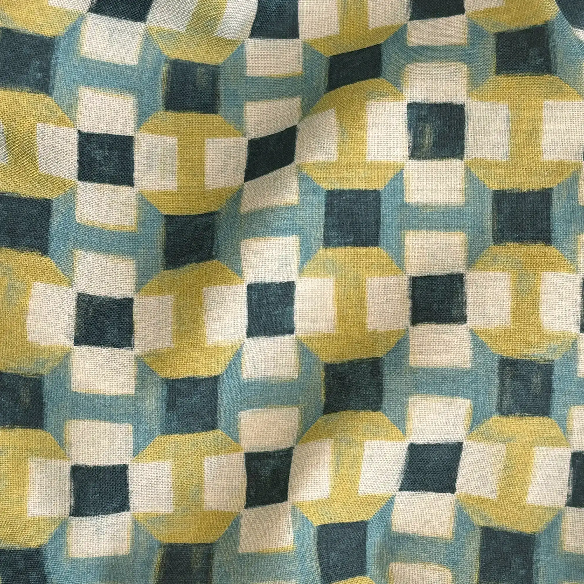 Outdoor Pillow - Geometric Navy / Citron - Image 2
