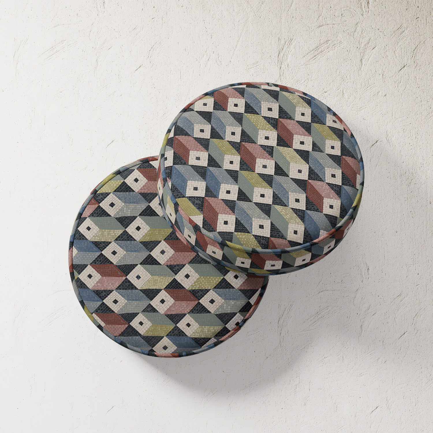 Outdoor Pillow - Mosaic Cubes - Image 3