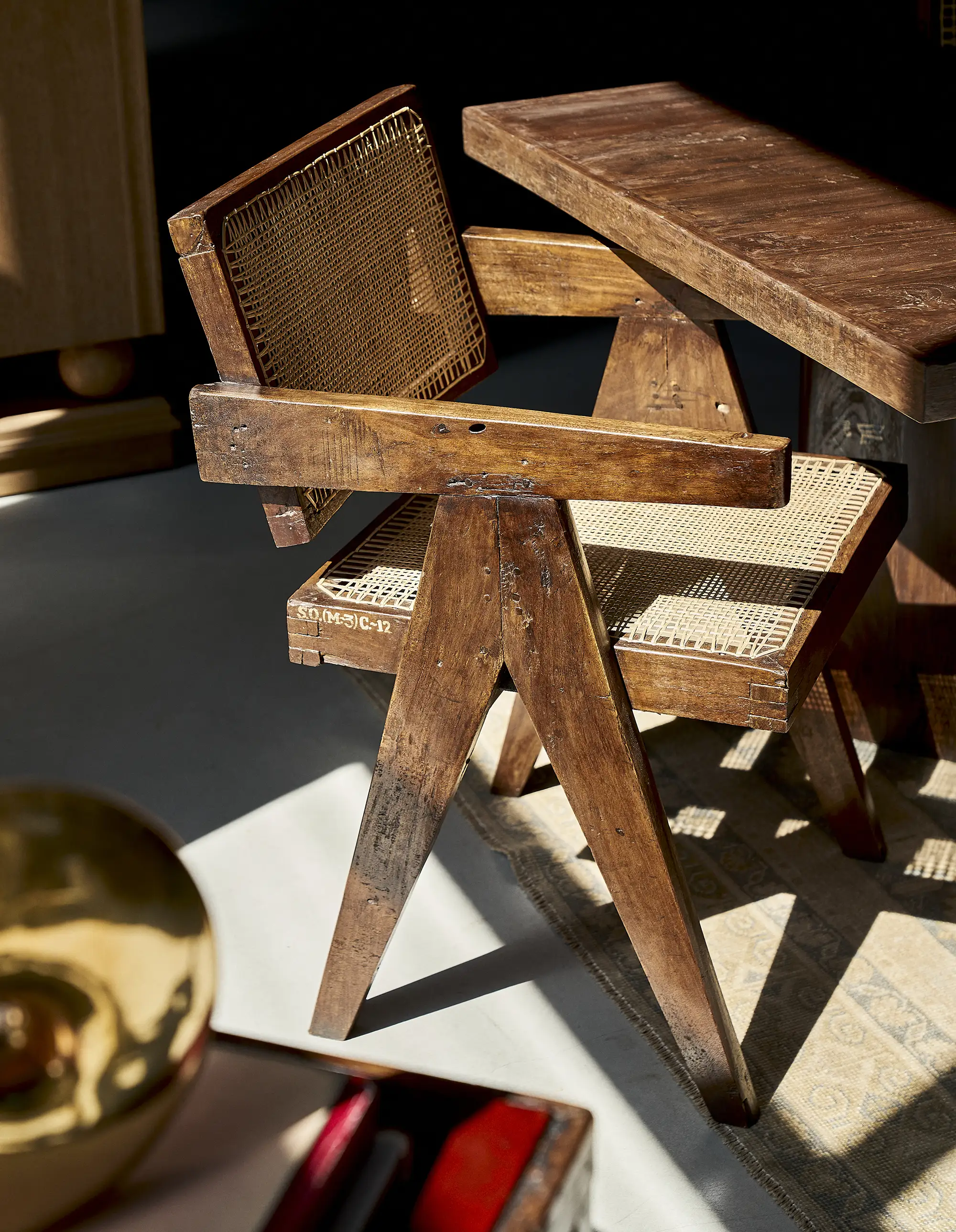 Pierre Jeanneret Office Cane Chairs (ca 1954) - Image 3