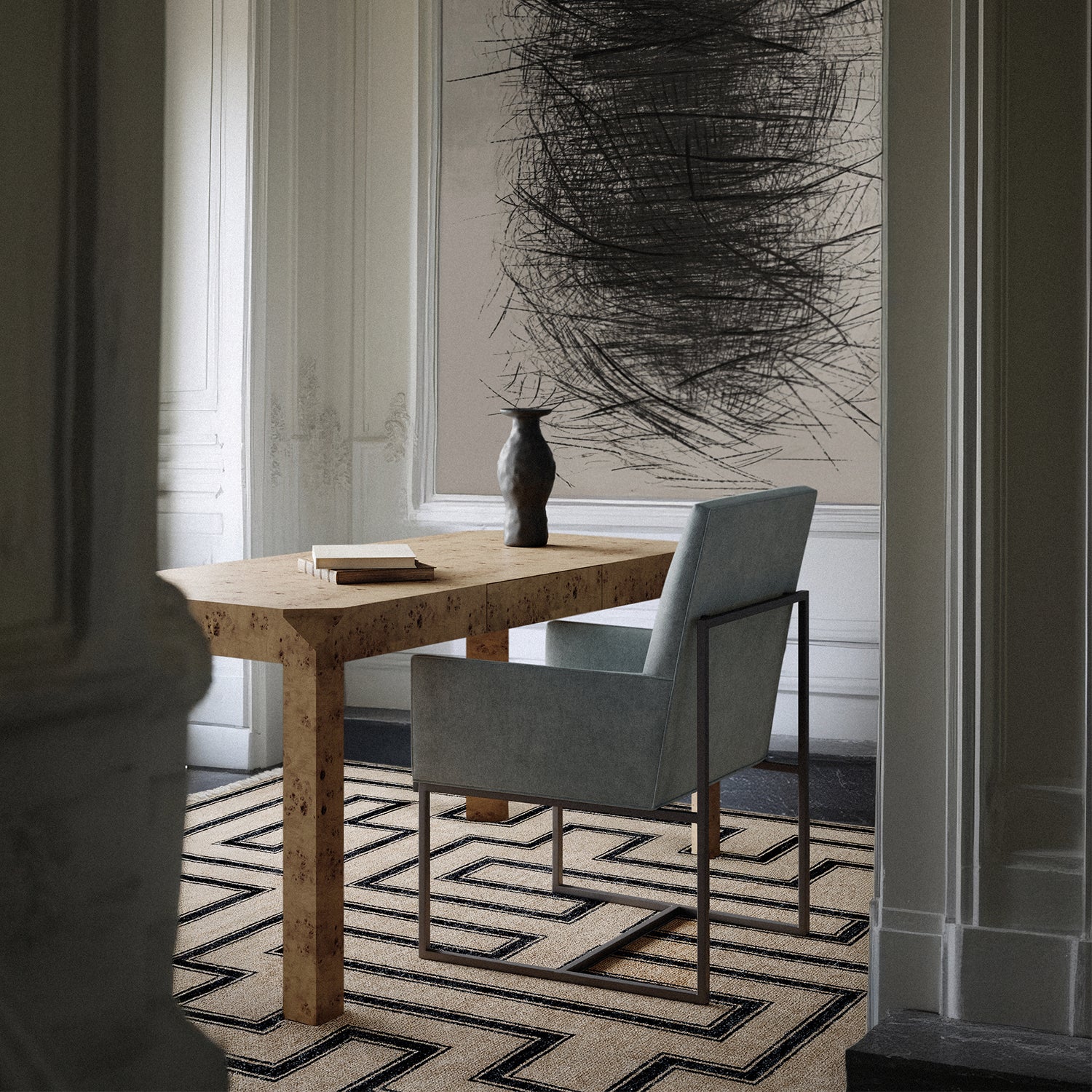 Marquise Noire Handmade Wool Rug - Image 2
