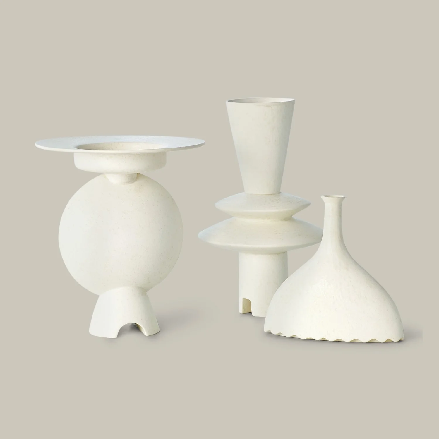 Noelle Geometric Vase (White) - Image 3