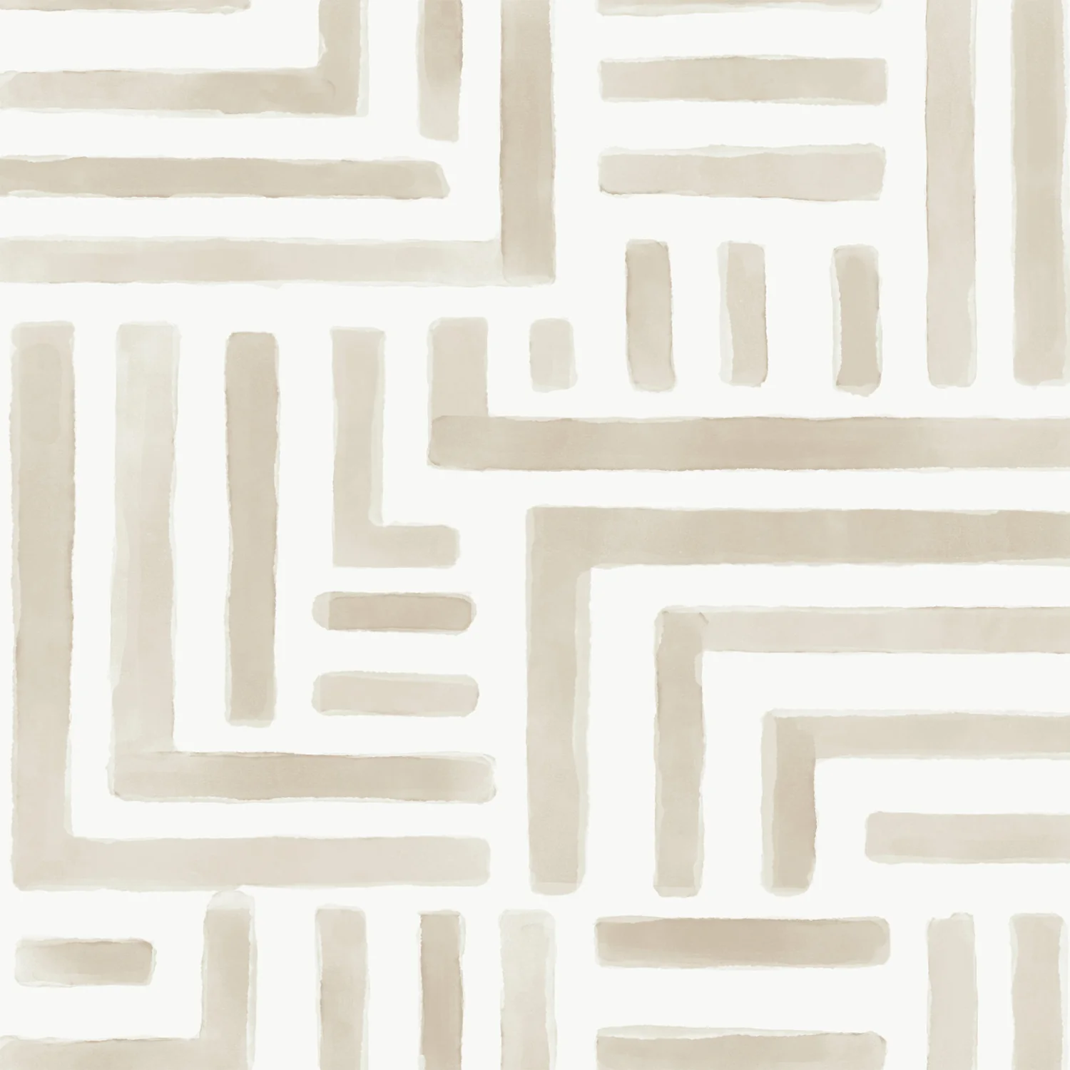 Painterly Labyrinth Light Neutral Wallpaper