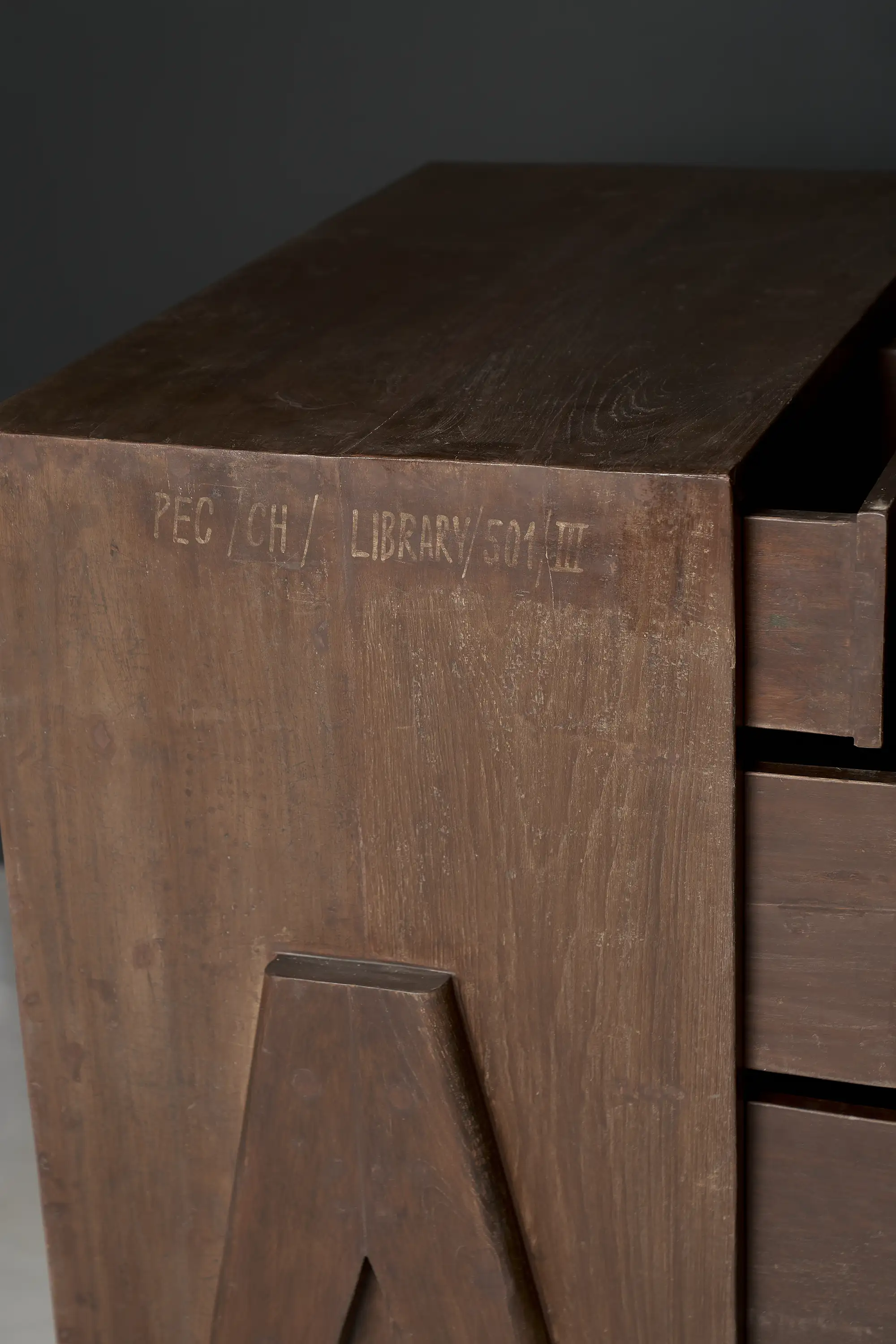 Pierre Jeanneret Chest of Drawers, Punjab Engineering College Library, Chandigarh, c. 1960 - Image 10