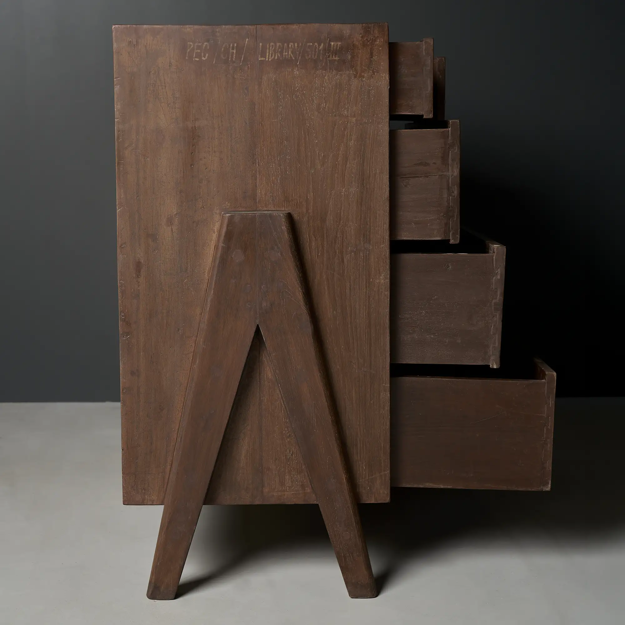 Pierre Jeanneret Chest of Drawers, Punjab Engineering College Library, Chandigarh, c. 1960 - Image 2