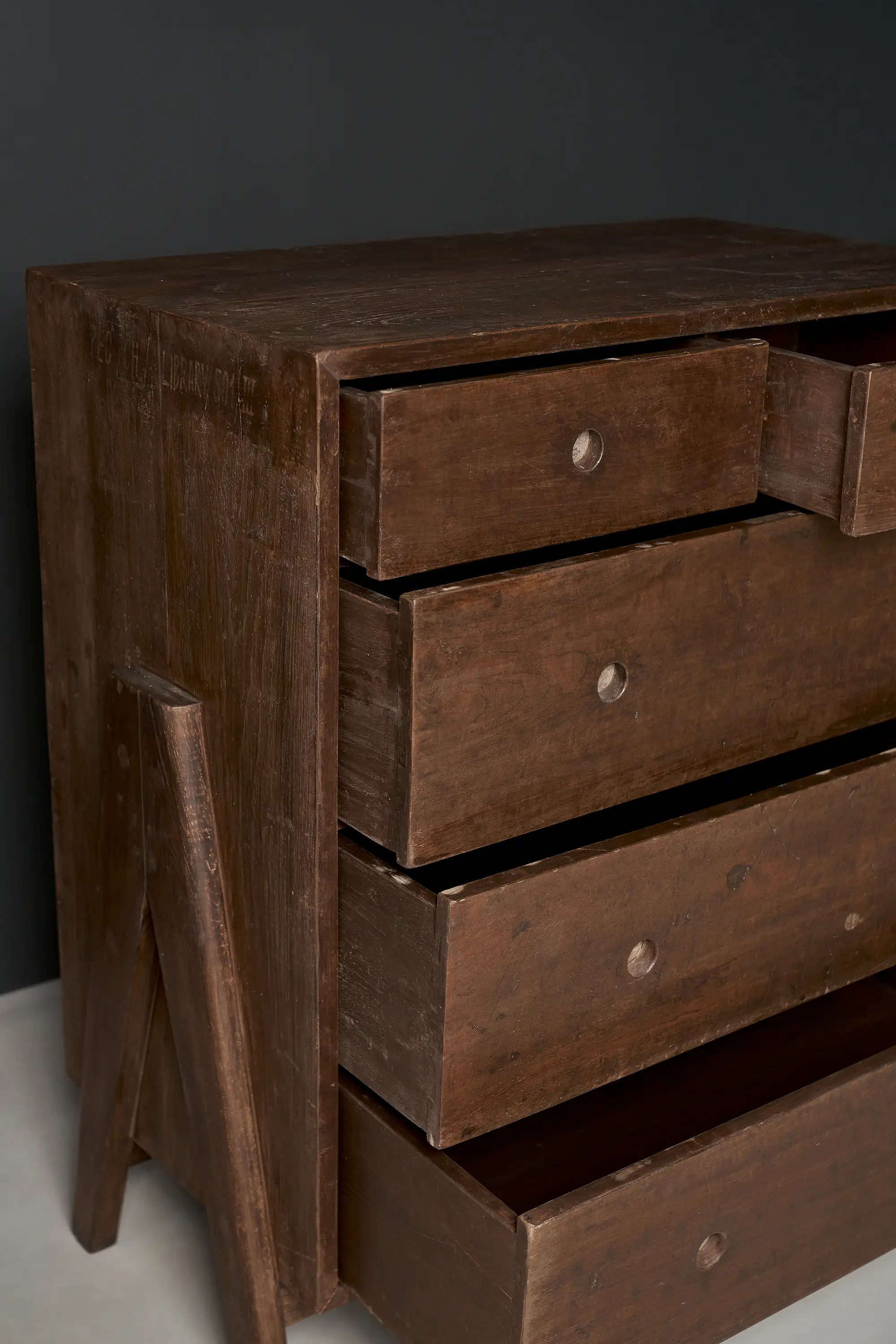 Pierre Jeanneret Chest of Drawers, Punjab Engineering College Library, Chandigarh, c. 1960 - Image 4