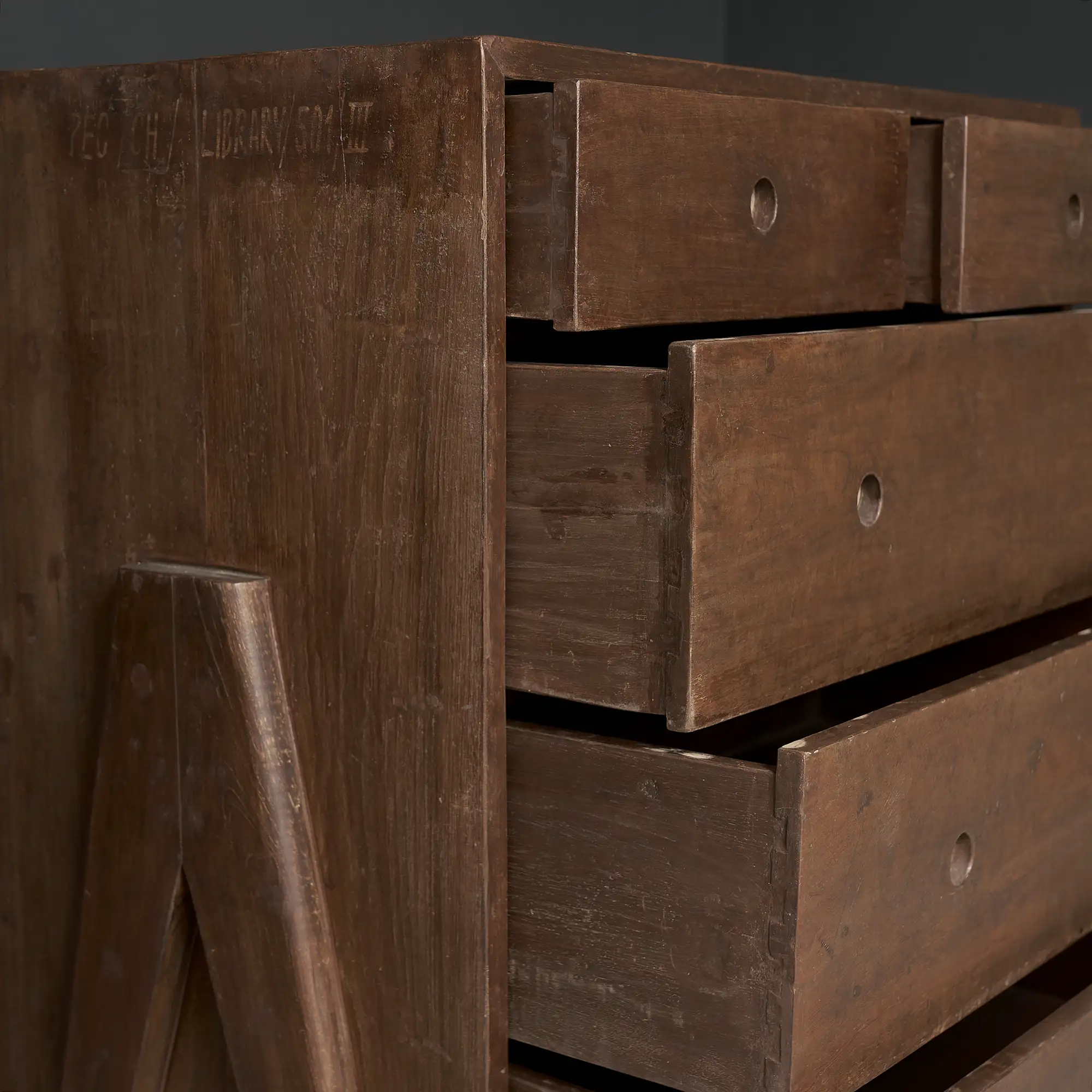 Pierre Jeanneret Chest of Drawers, Punjab Engineering College Library, Chandigarh, c. 1960 - Image 9