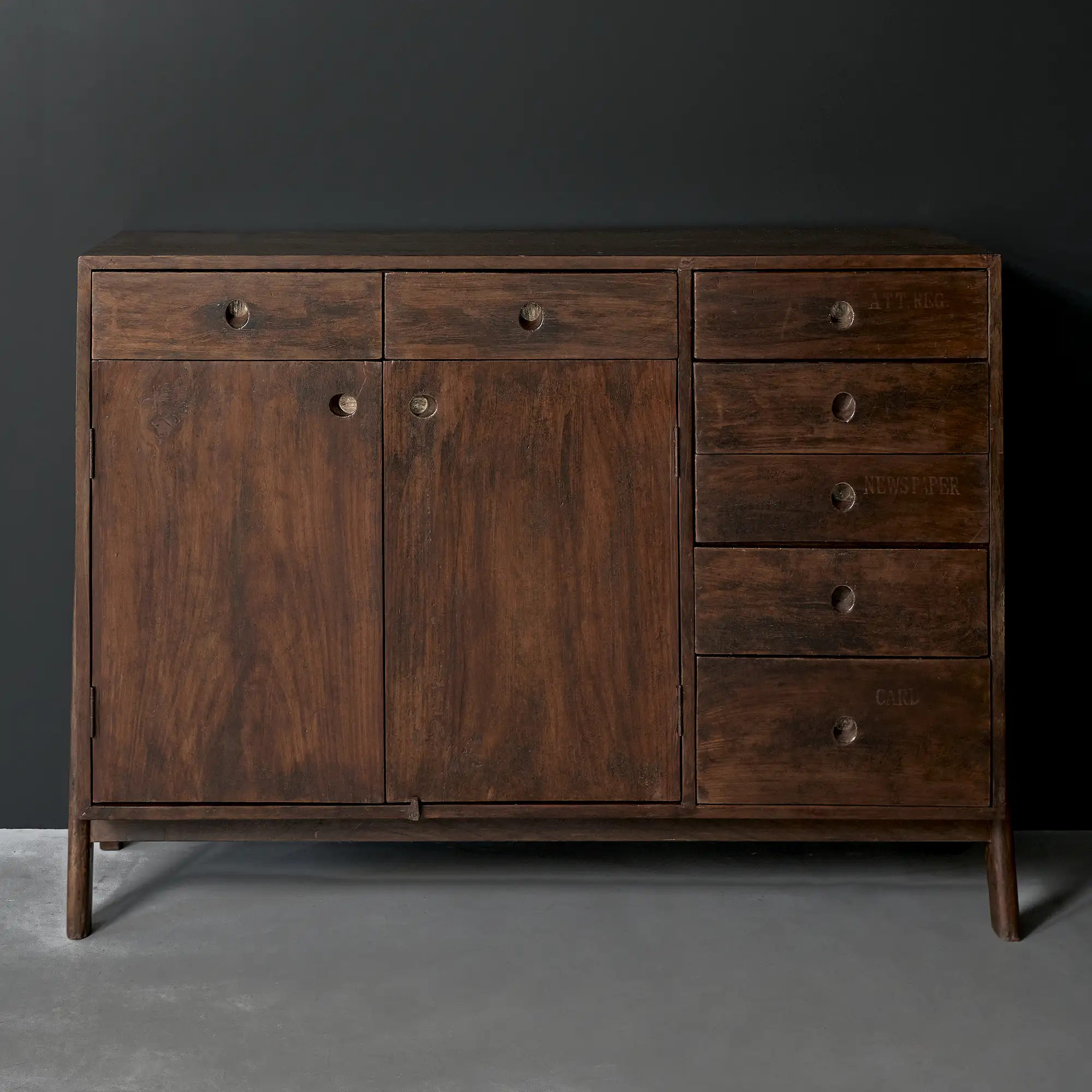 Pierre Jeanneret Library Storage Cabinet, Nehru Library PAU, c. 1960 - Image 16