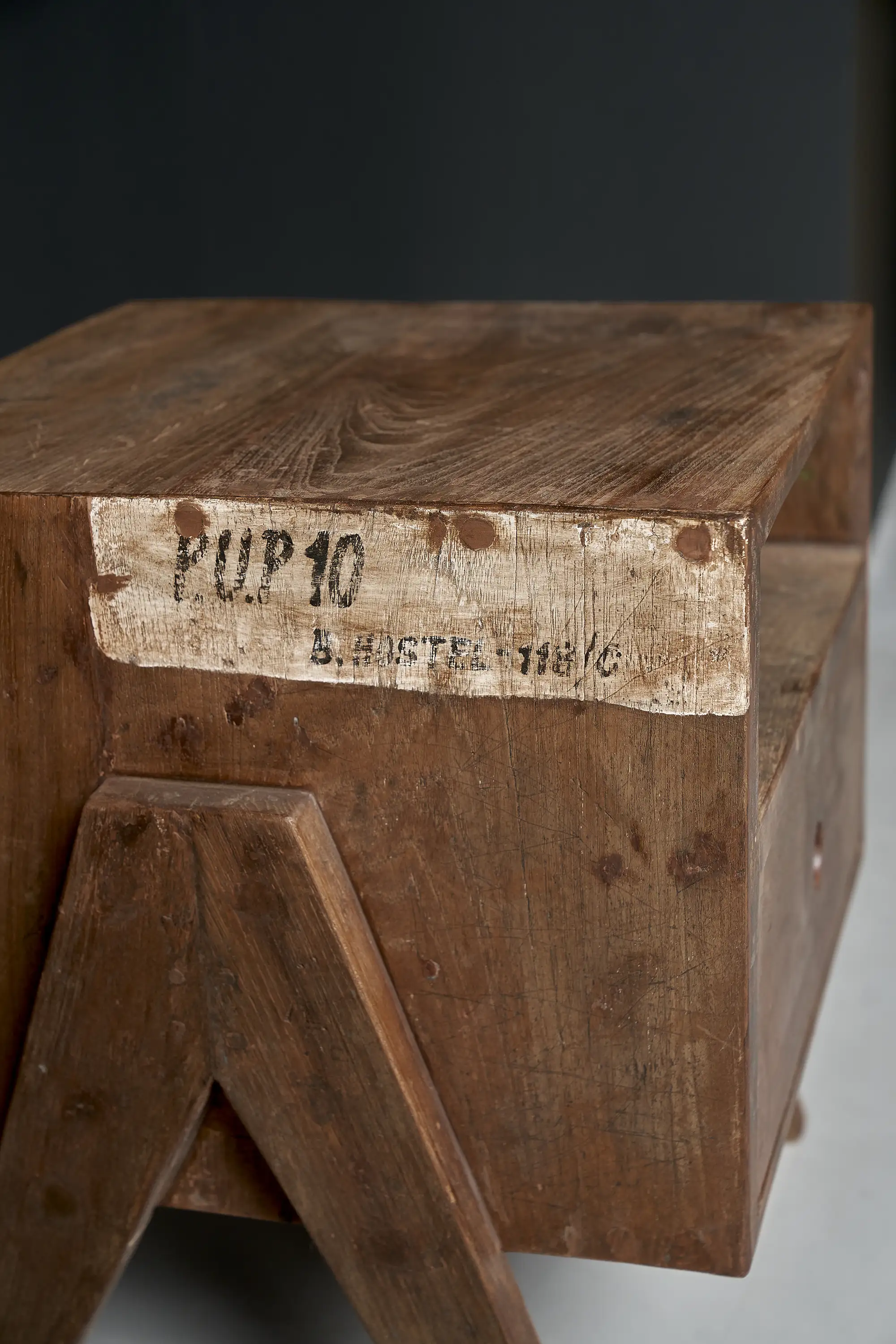 Pierre Jeanneret Pair of Bedside Tables, Panjab University, Chandigarh, c. 1960 - Image 14