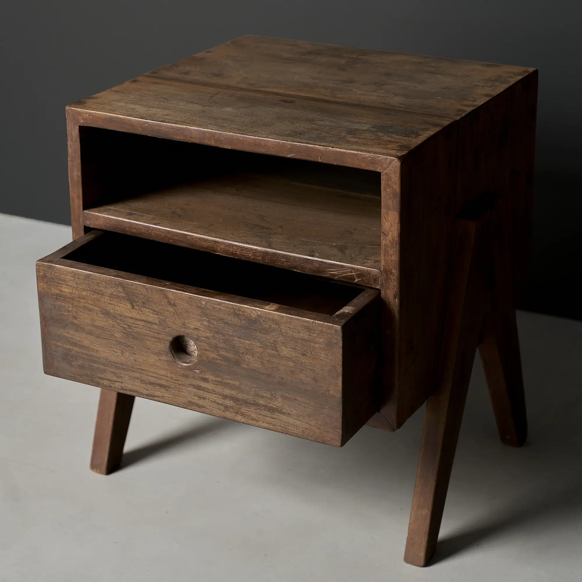 Pierre Jeanneret Pair of Bedside Tables, Panjab University, Chandigarh, c. 1960 - Image 3