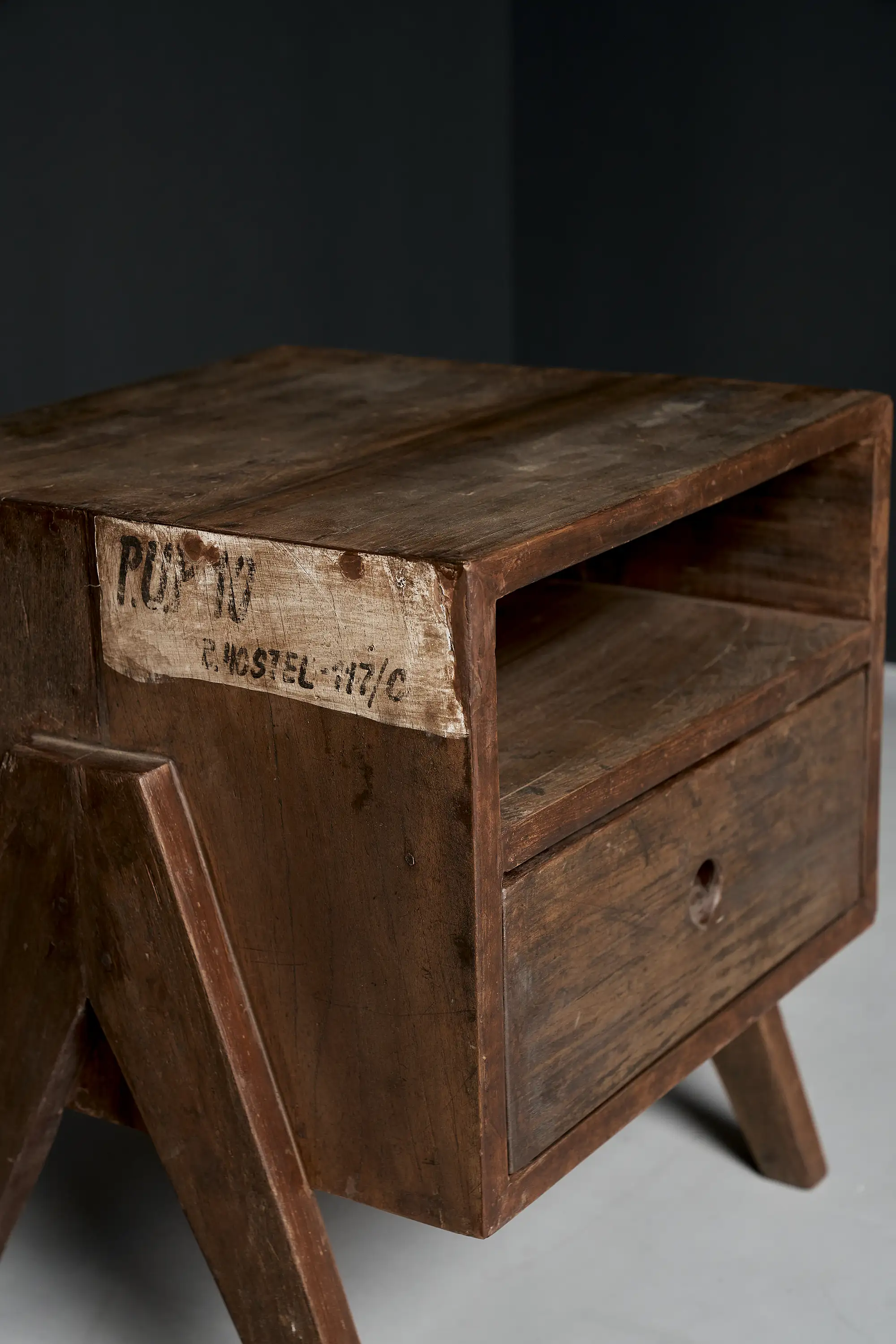 Pierre Jeanneret Pair of Bedside Tables, Panjab University, Chandigarh, c. 1960 - Image 6