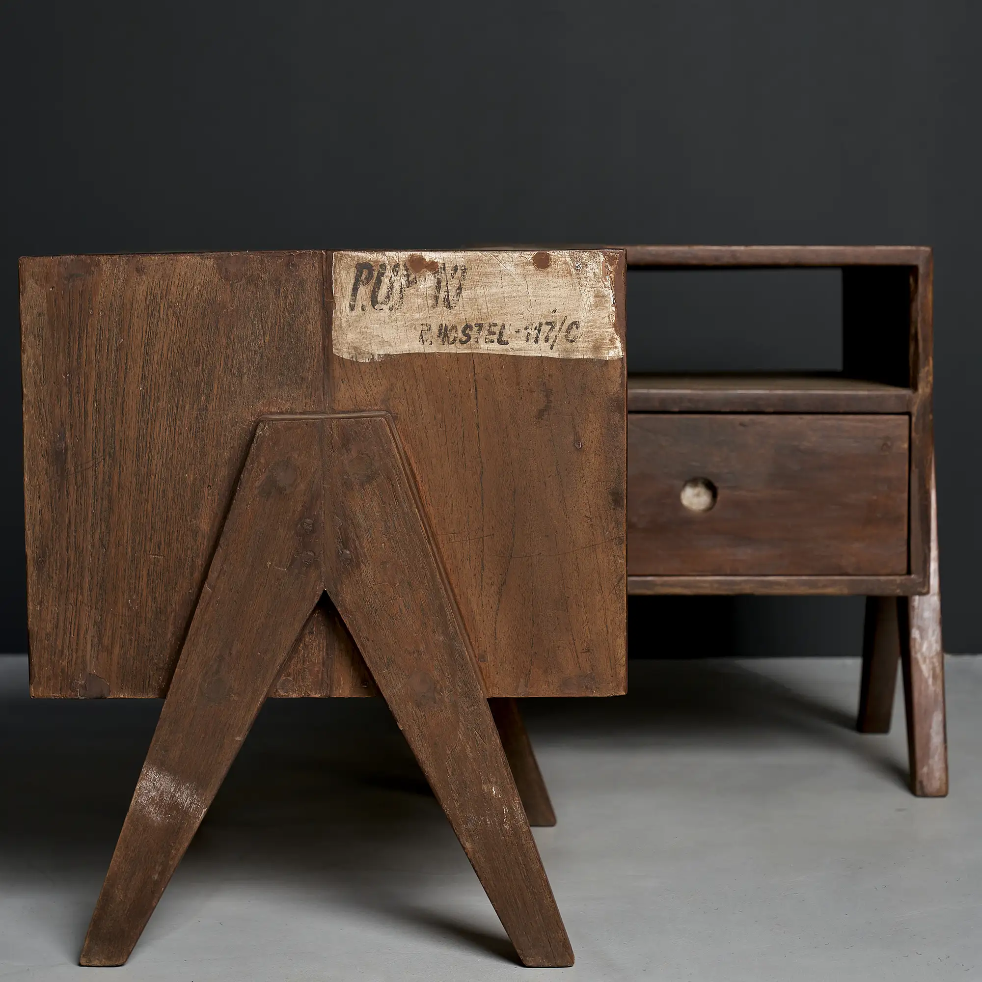 Pierre Jeanneret Pair of Bedside Tables, Panjab University, Chandigarh, c. 1960 - Image 7