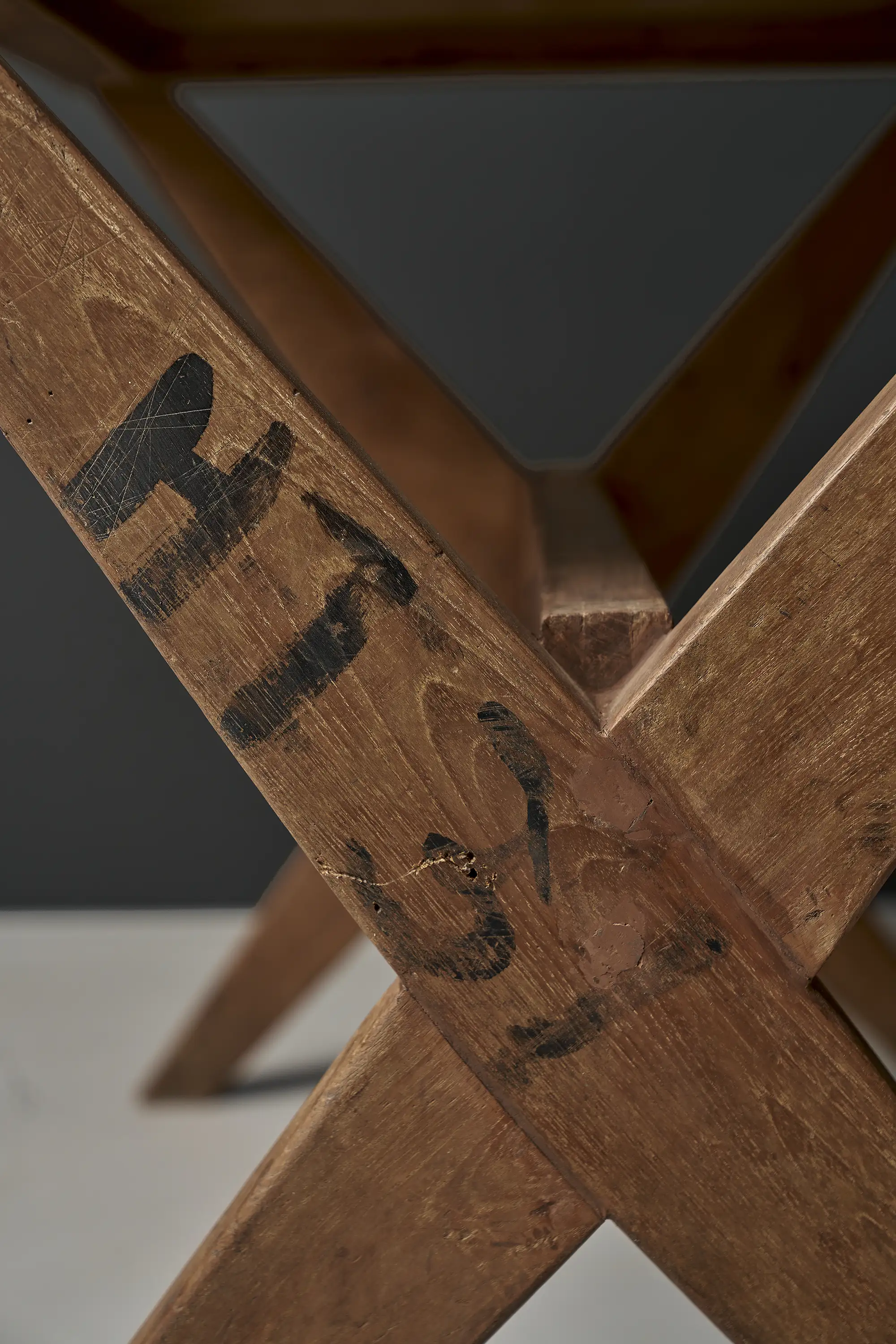 Pierre Jeanneret Student Desk with Blue Painted Top, Panjab University, Chandigarh, c. 1960 - Image 10