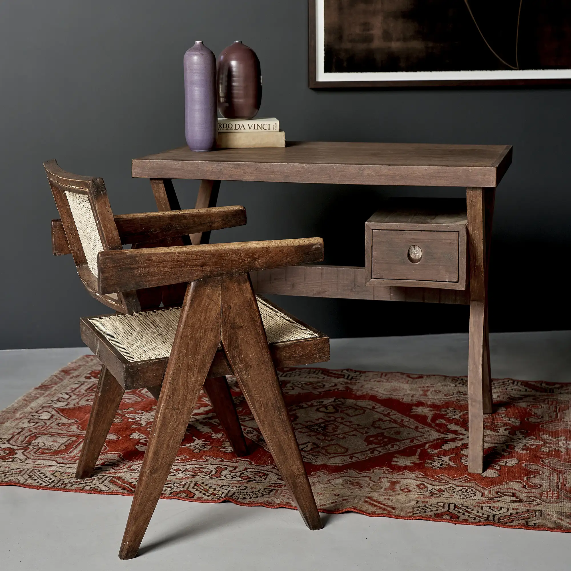 Pierre Jeanneret Writing Desk, Punjab Engineering College Library, Chandigarh, c. 1960