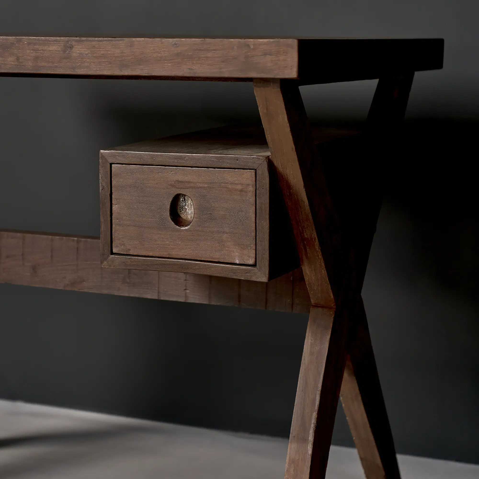 Pierre Jeanneret Writing Desk, Punjab Engineering College Library, Chandigarh, c. 1960 - Image 2