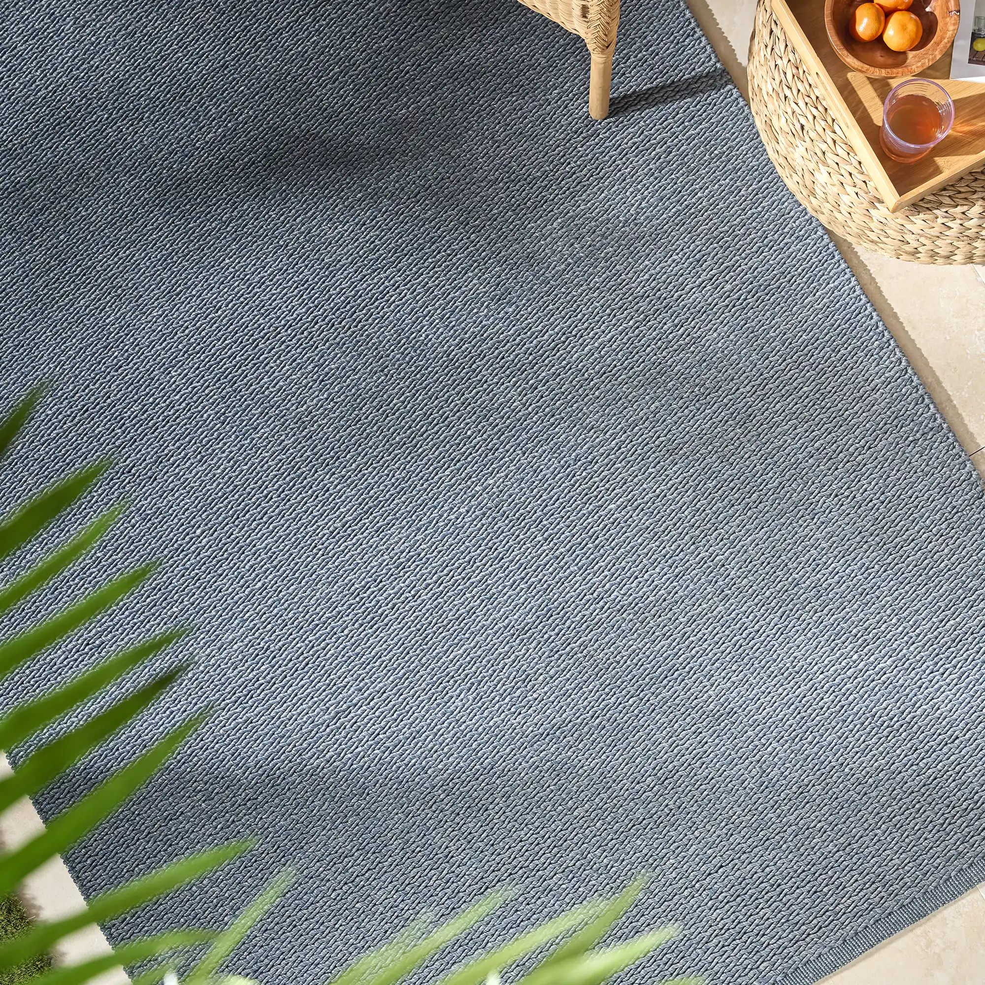 Cordage Hand Woven Outdoor Rug (Blue) - Image 2