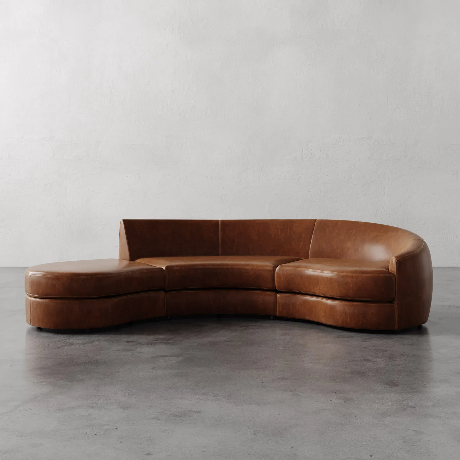 Rulmann Leather 3-Piece Right Sectional