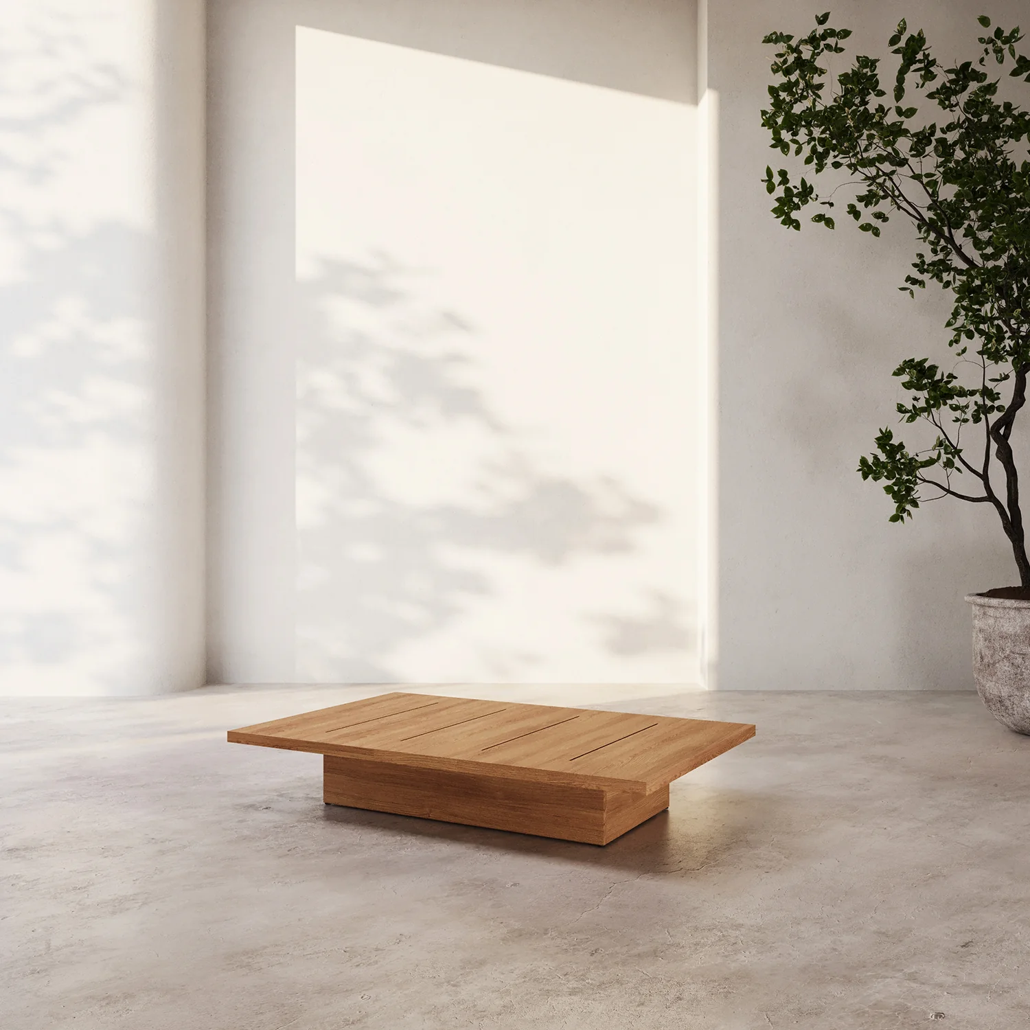 S2 Teak 51" Rectangular Coffee Table