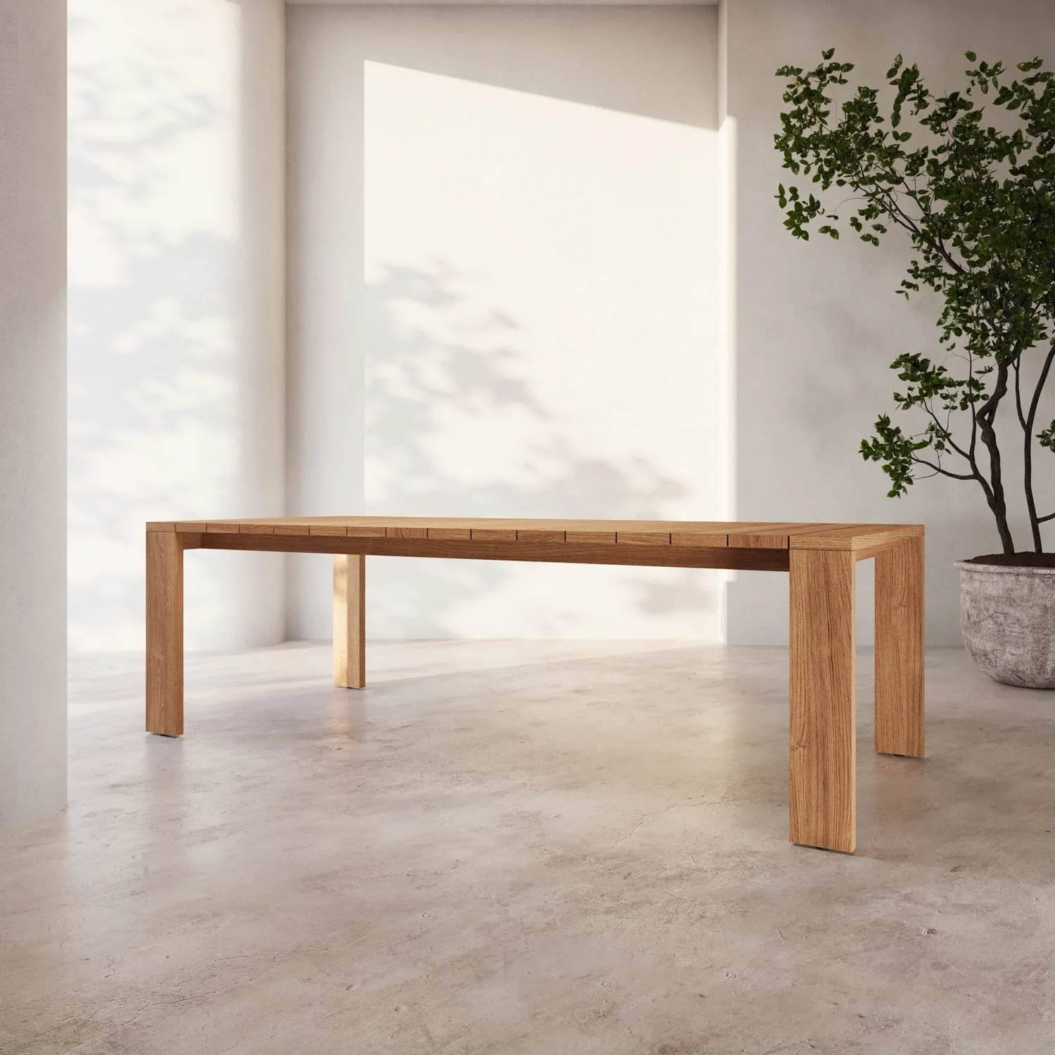 S2 Teak 96" Rectangular Dining Table