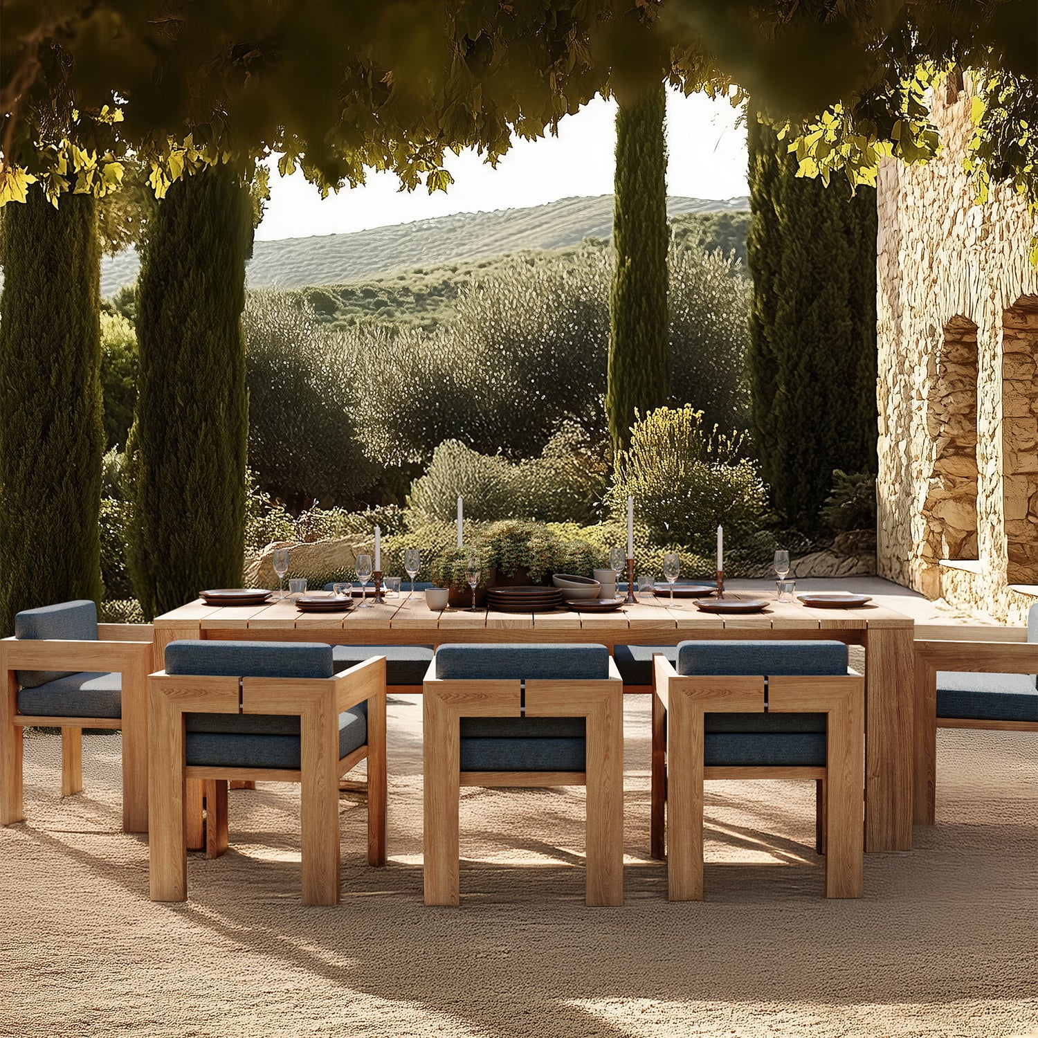 S2 Teak 96" Rectangular Dining Table - Image 3