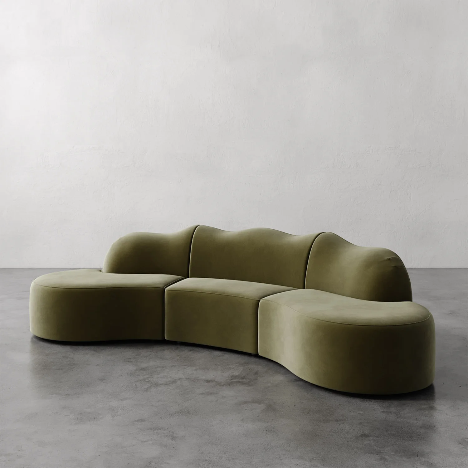 Serpentine Custom Upholstered Sectional Sofa - Image 14