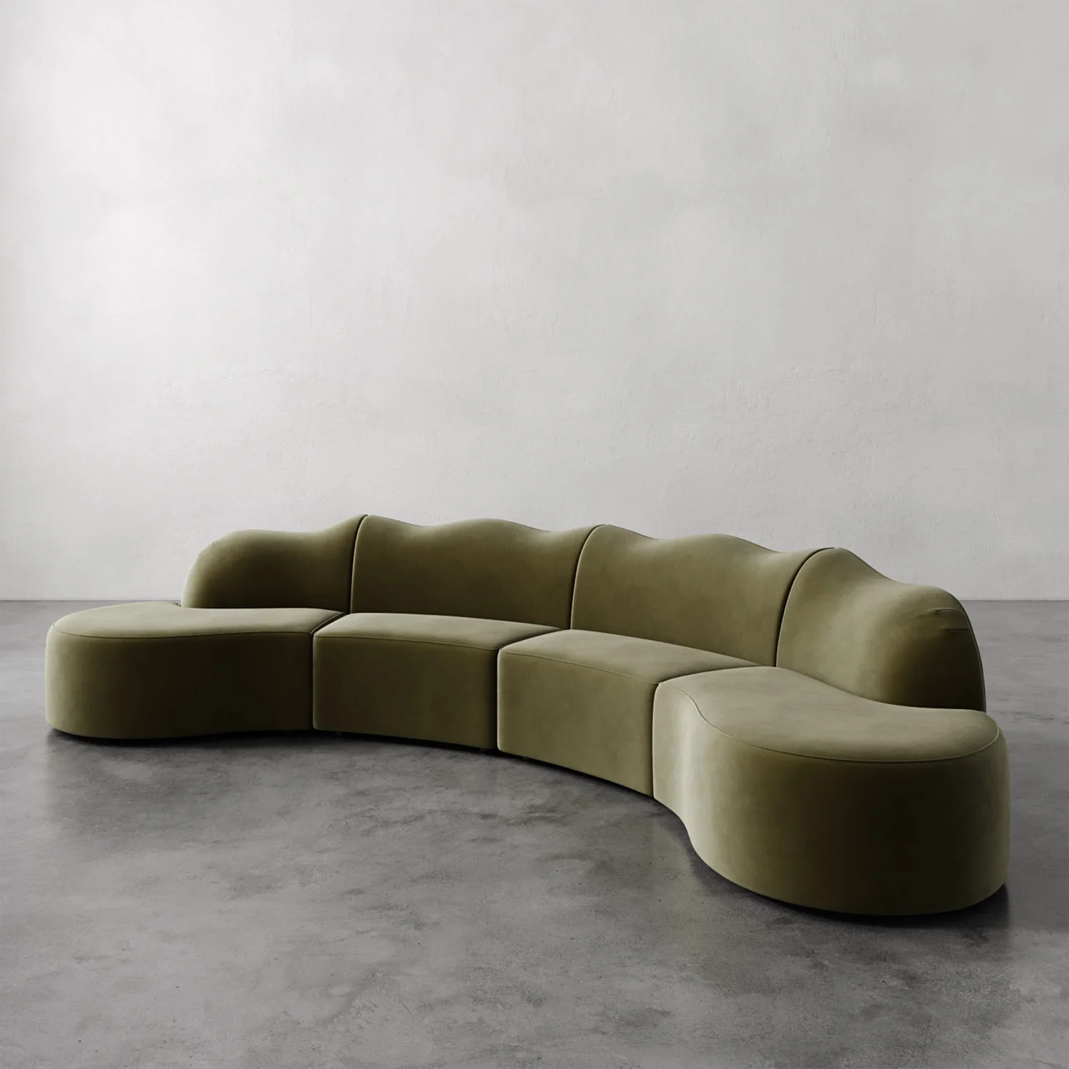 Serpentine Custom Upholstered Sectional Sofa - Image 53