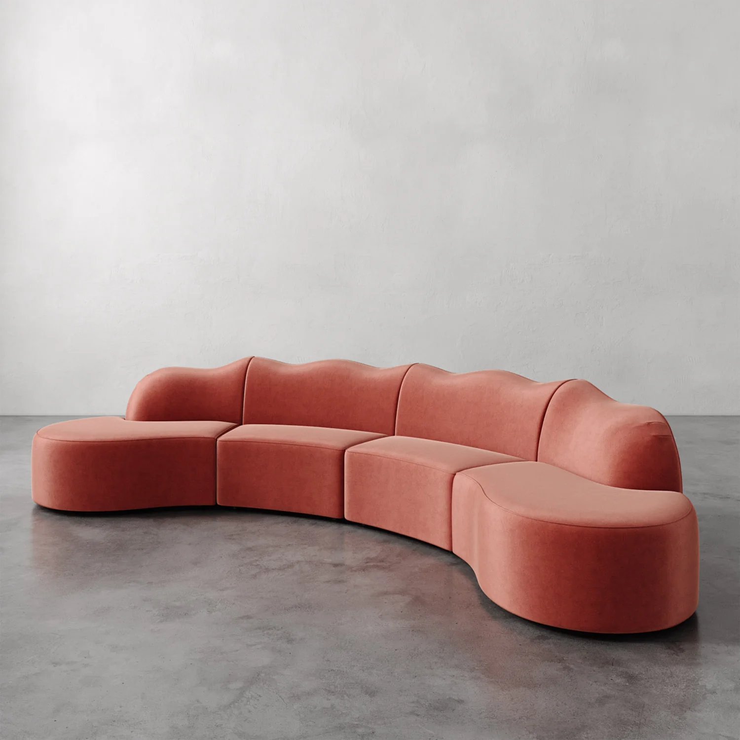 Serpentine Custom Upholstered Sectional Sofa - Image 60