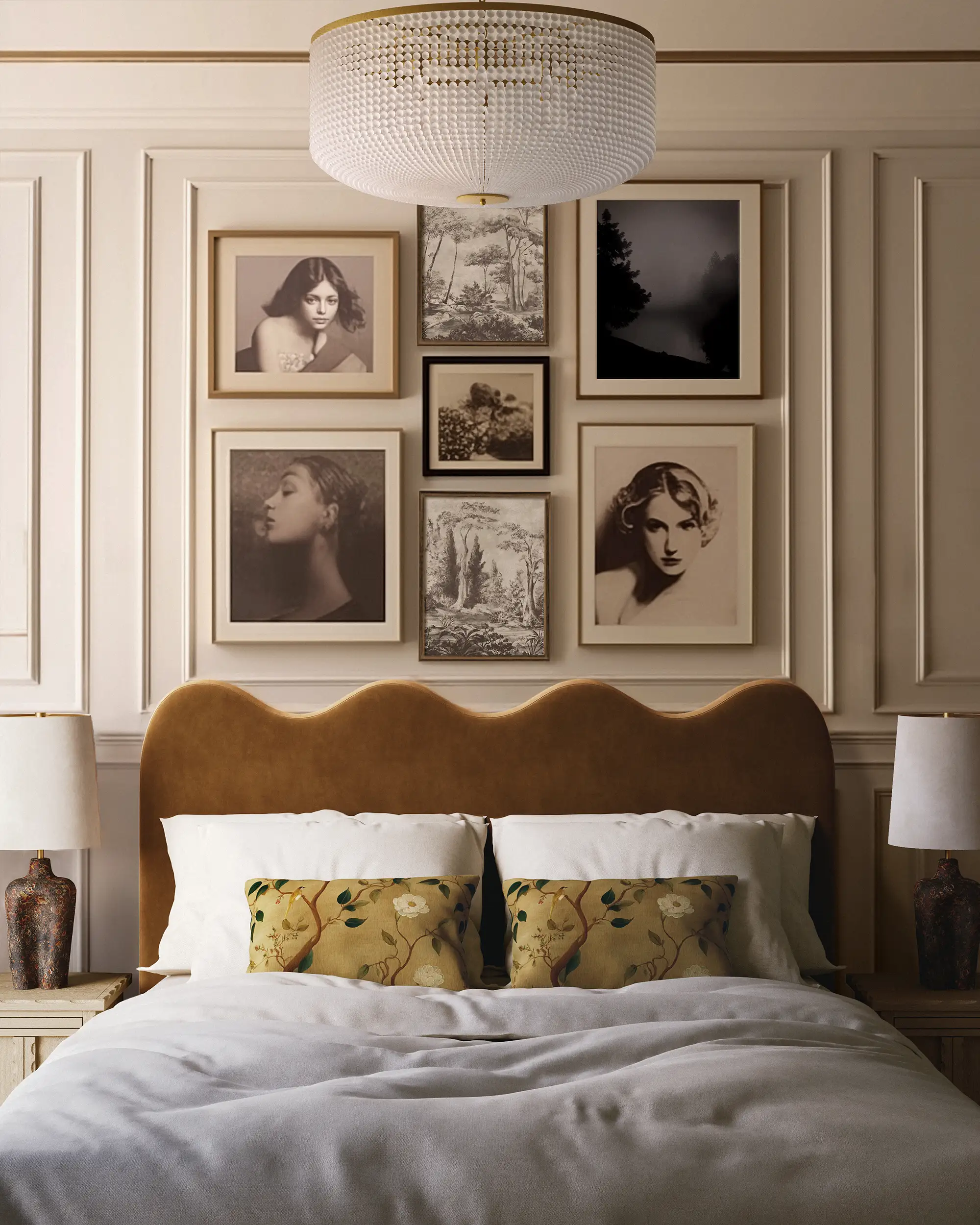 Treillage Gold Velvet Pillow - Image 2